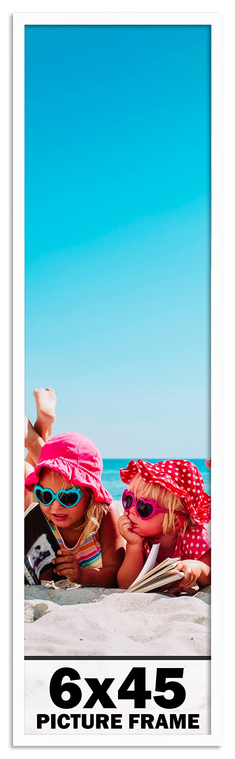 Premium White Wood Picture Frame 6x45 Inches - Perfect for Displaying Artwork, Photos & Posters - Ideal for Home Decor, Office & Gallery Wall Displays
