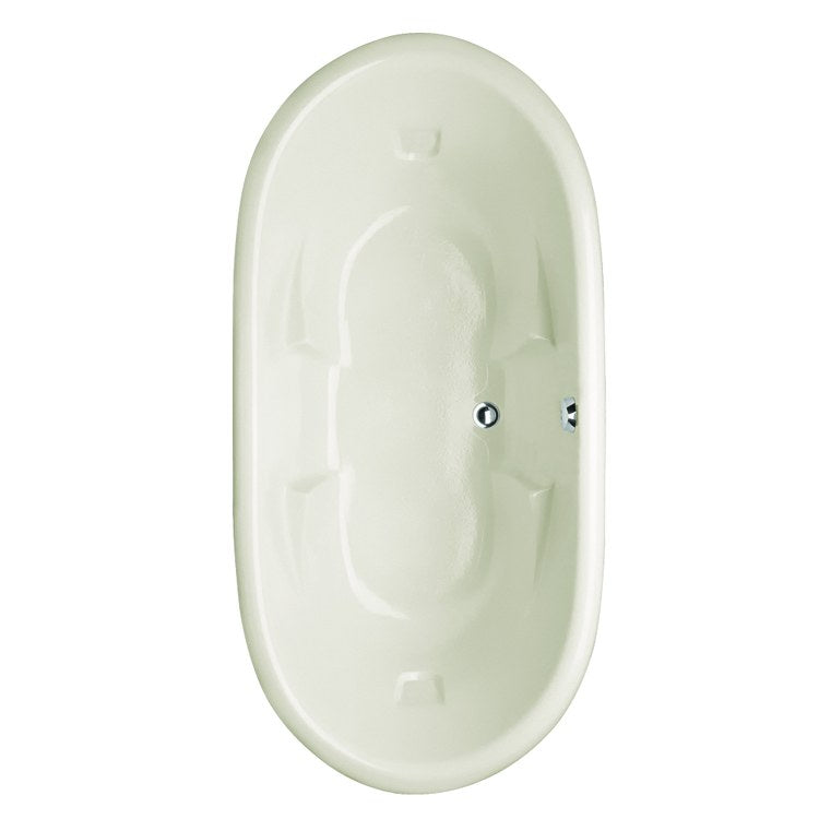 Aimee Drop-In Biscuit Oval 72 x 36 x 24 Inch Acrylic Air Tub with 6 Jets - Luxury Designer Collection for Spa Bathroom Relaxation