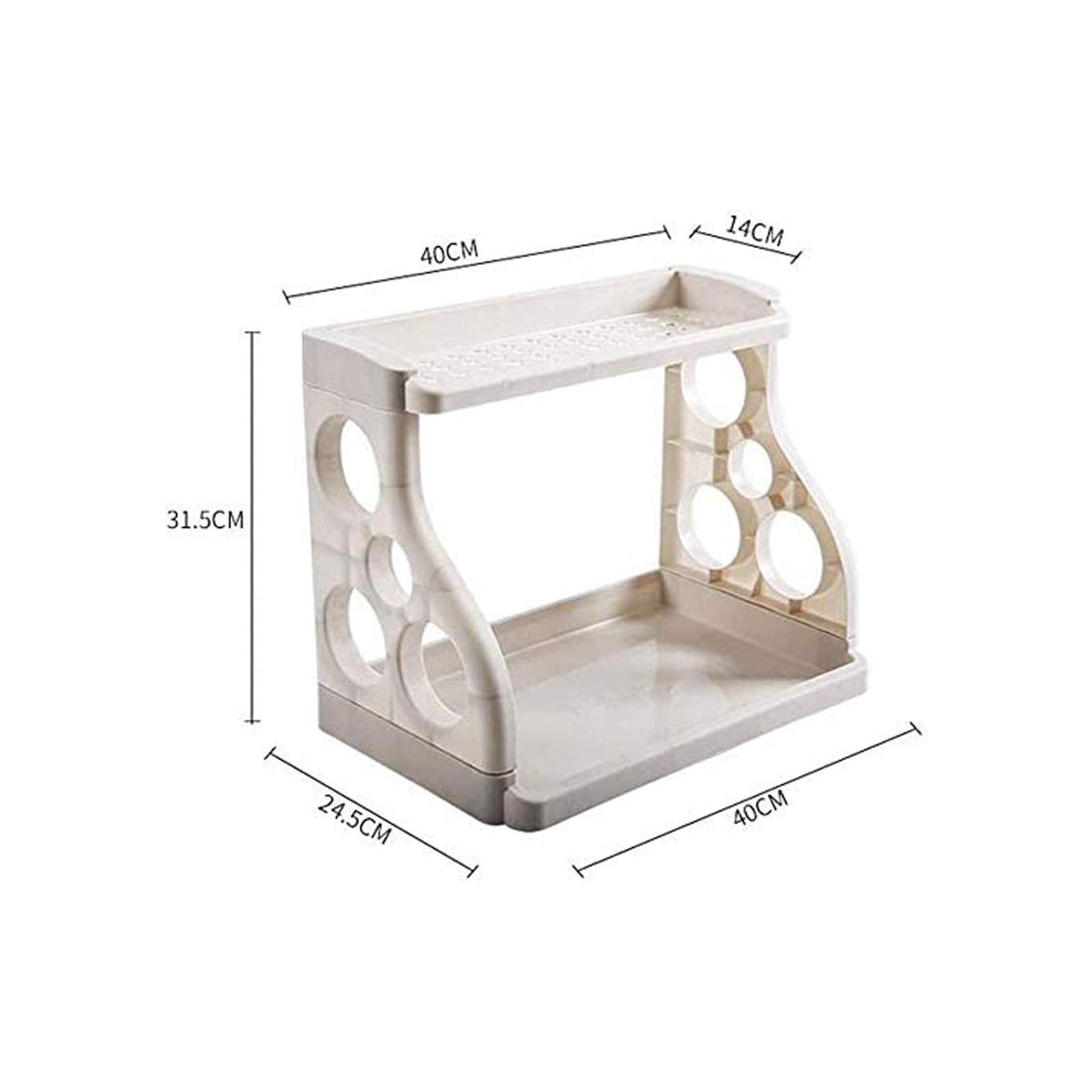 2-Tier Spice Rack Organizer - Space Saving Kitchen Countertop Storage for Spice Jars, Bottles & Cans - Free Standing Spice Holder for Pantry, Cabinet or Counter - Perfect for Small Kitchens & Organized Cooking (Pink)