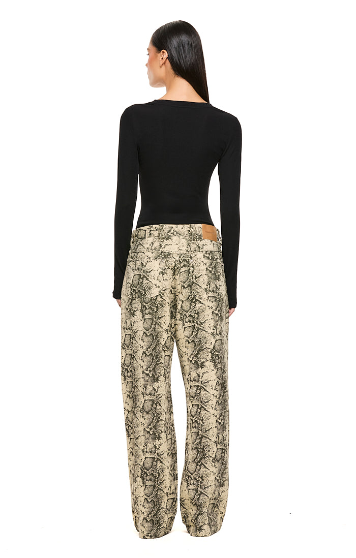 Maxwell High-Waisted Snake Print Jeans for Women - Trendy Skinny Denim Pants with Stretch, Comfort Fit - Perfect for Casual Outings, Nightlife & Street Style Fashion