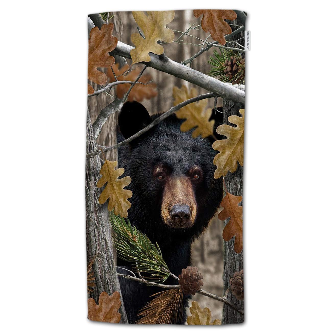 HGOD DESIGNS Bear Towels - Soft Cotton Autumn Black Bear Family Bath & Kitchen Towels 15'X30' - Perfect for Spa, Bathroom Decor & Cozy Home Gifts