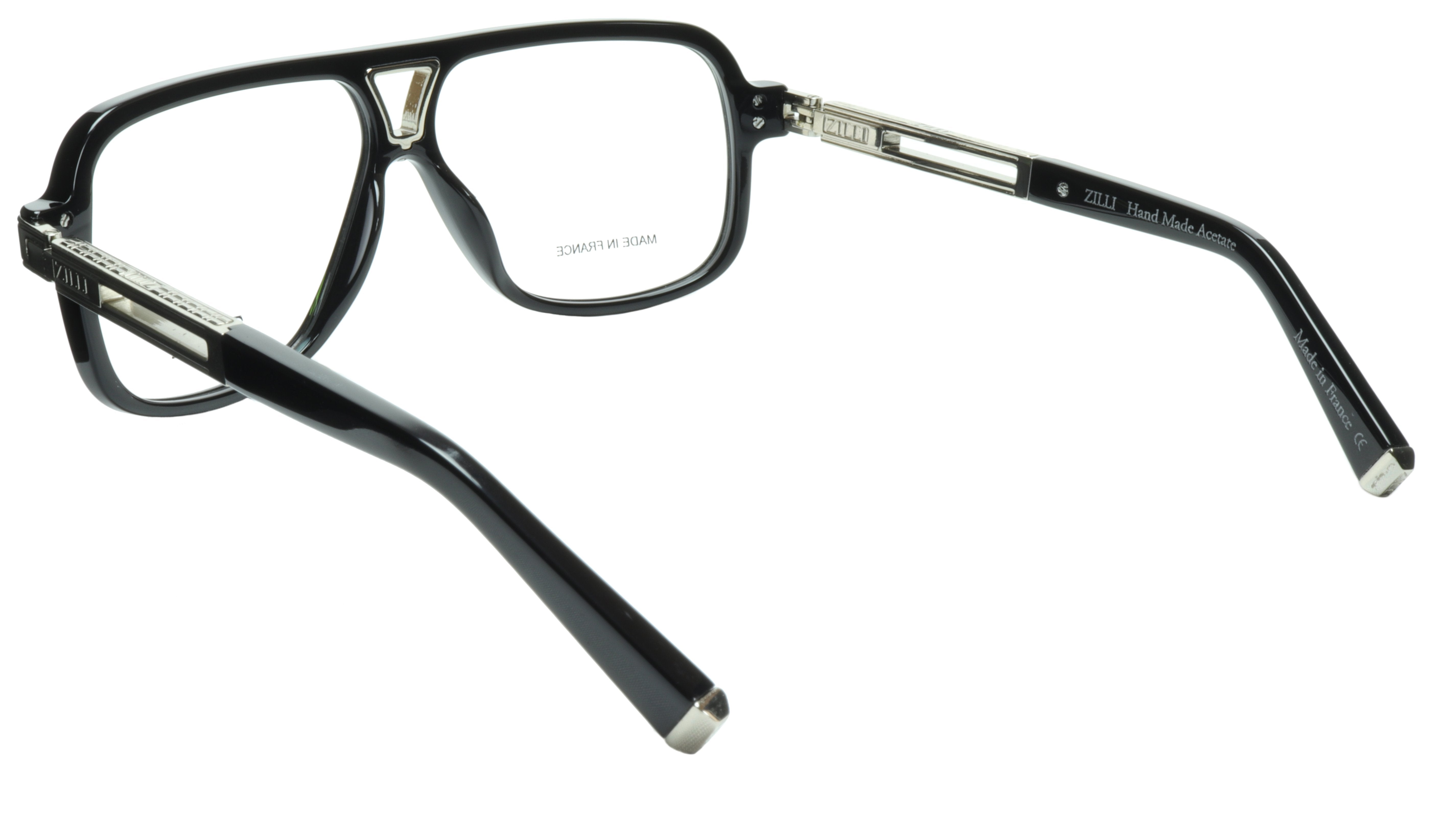 ZILLI Eyeglasses Frame - Premium Titanium Acetate Silver Frame - Made in France - Model ZI 60019 C02 - Perfect for Business, Reading & Fashion Accessories