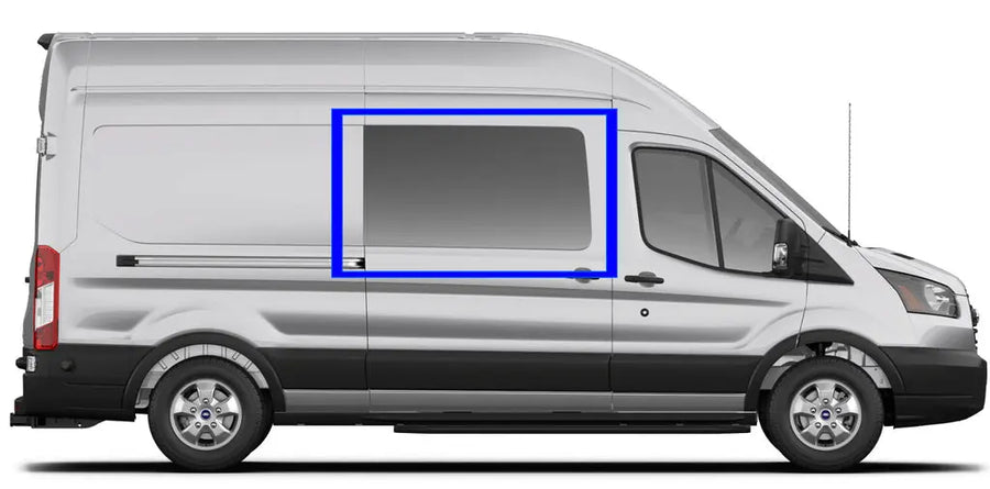 Ford Transit Van Fixed Window for Medium/High Roof 2015+ Models - Passenger Side Sliding Door Replacement (TR201 F) | Durable Van Upgrade for Commercial & Passenger Use