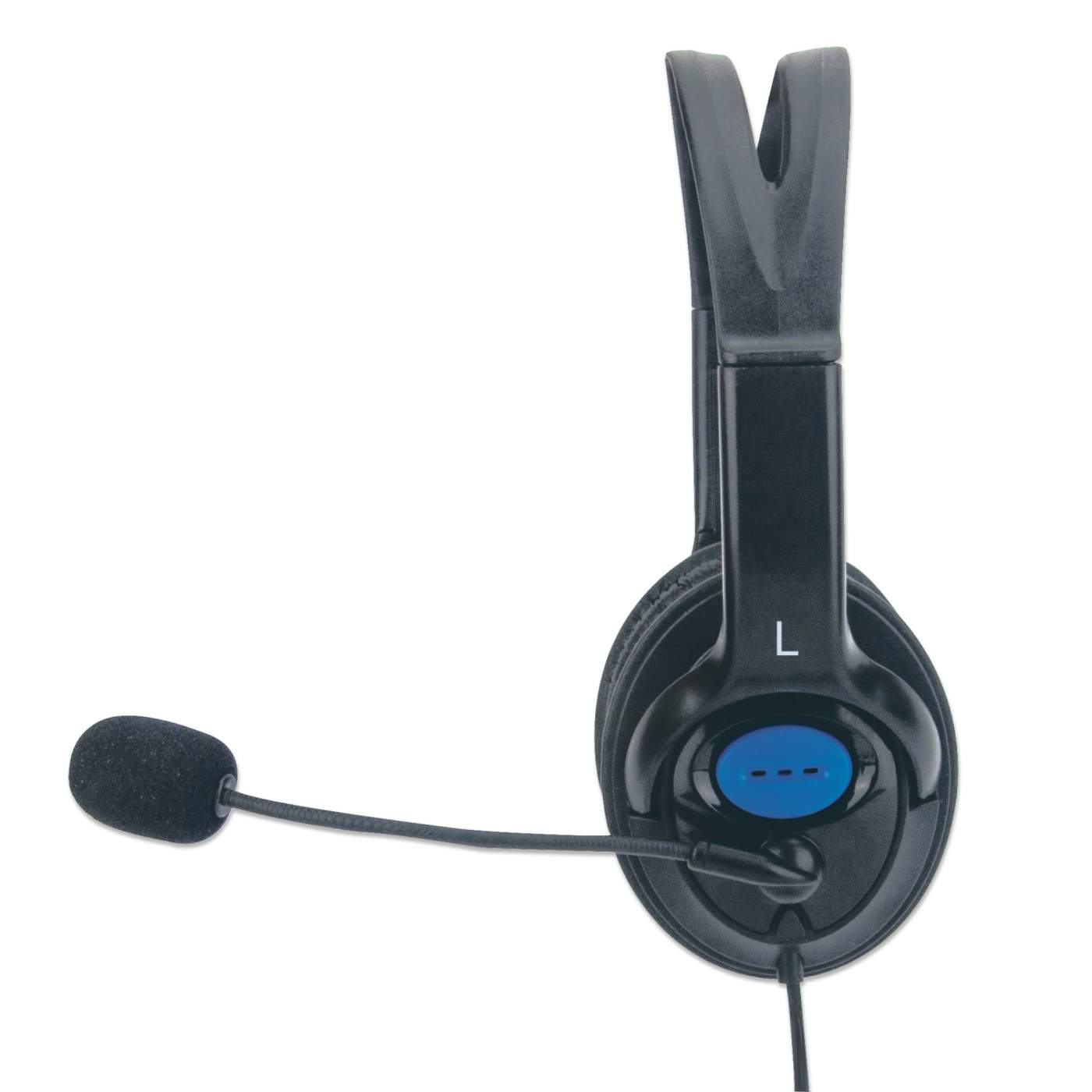 Manhattan Stereo Headset 179317 - Premium Over-Ear Headphones with Clear Sound for Music, Gaming & Office Use