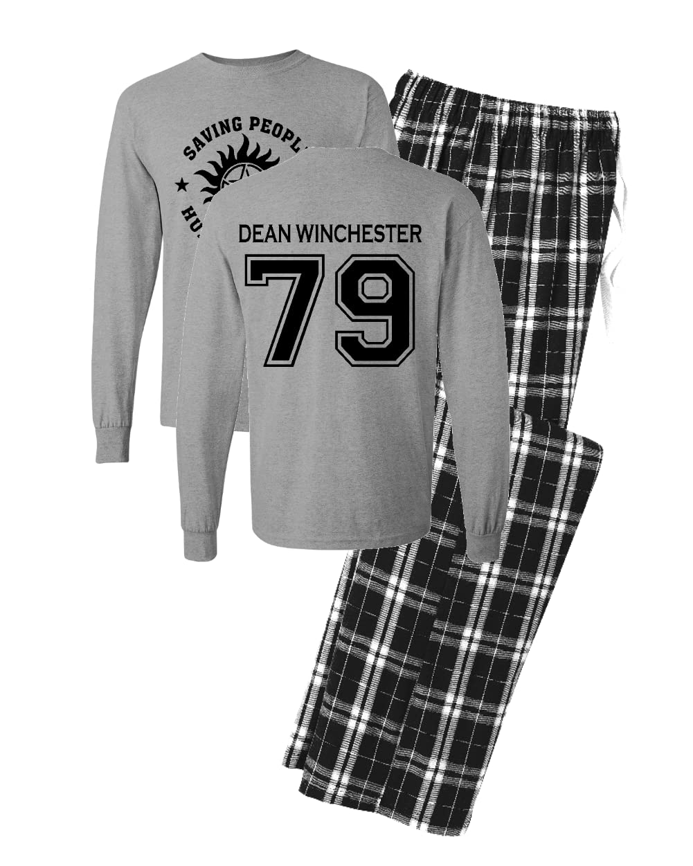 Dean Winchester Pajama Set for Men & Teens - Supernatural TV Show Inspired Sleepwear - Perfect Gift for Fans, Lounge Wear & Sleep Comfort