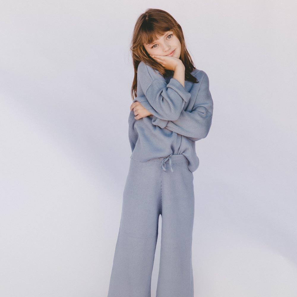 Alex Mini Knit Set for Women - Denim Blue Outfit | Casual Wear, Loungewear & Street Style Fashion