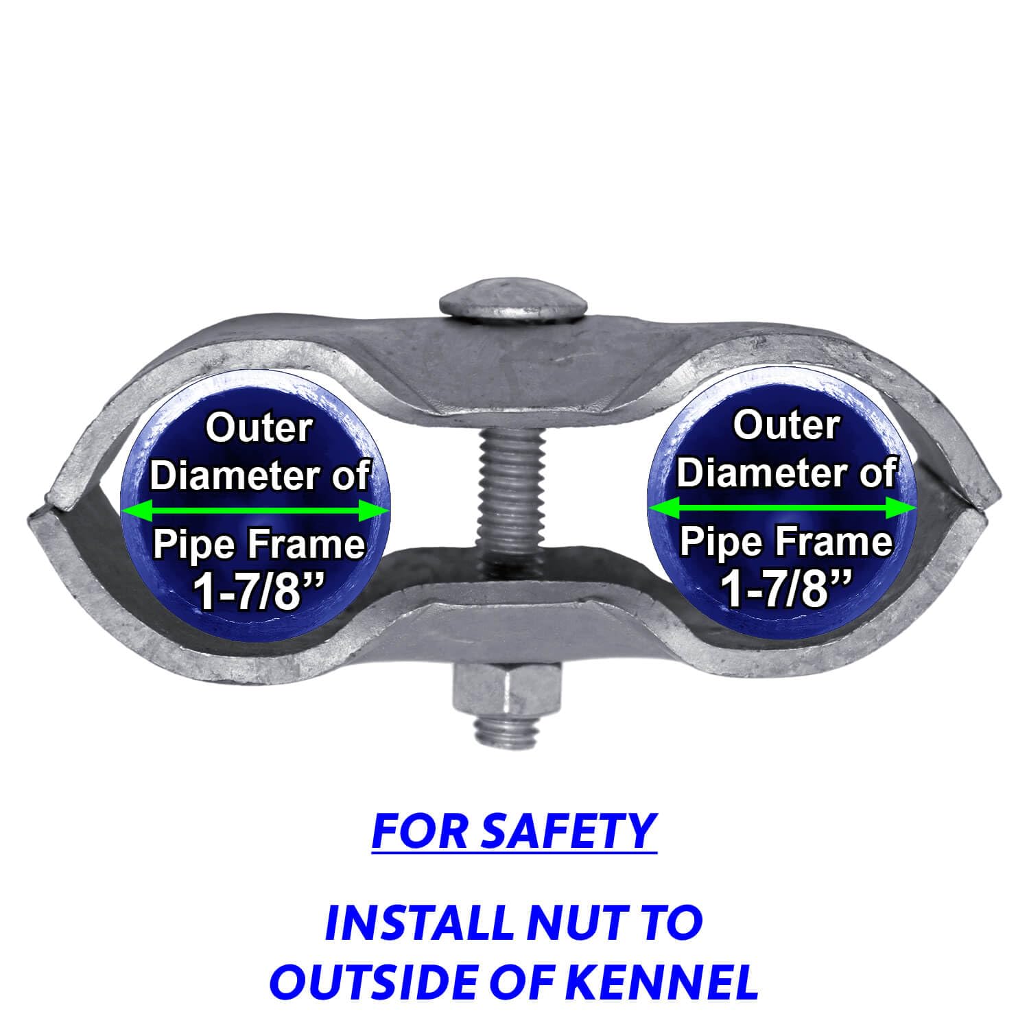 Chain Link Fence Panel Clamps - 2 Pack for 1-7/8