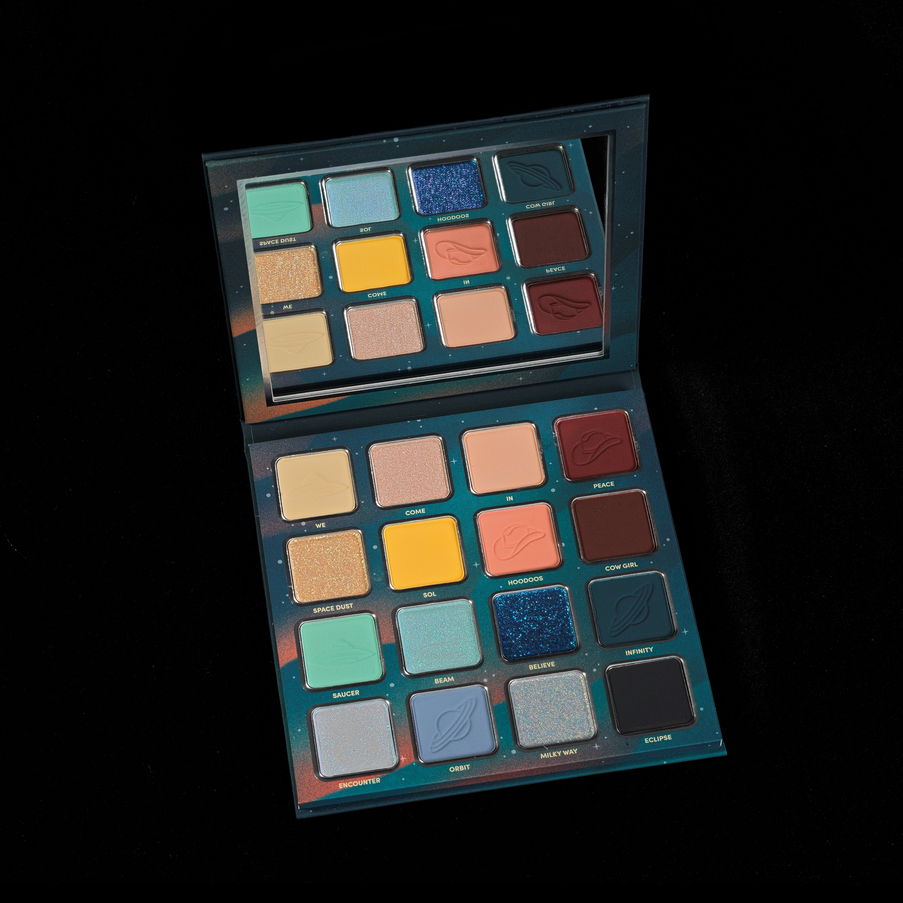Galactic Visitor Eyeshadow Palette - 12 Vibrant Colors, Long-Lasting & Pigmented for Stunning Makeup Looks | Perfect for Party, Halloween, Cosplay & Night Out