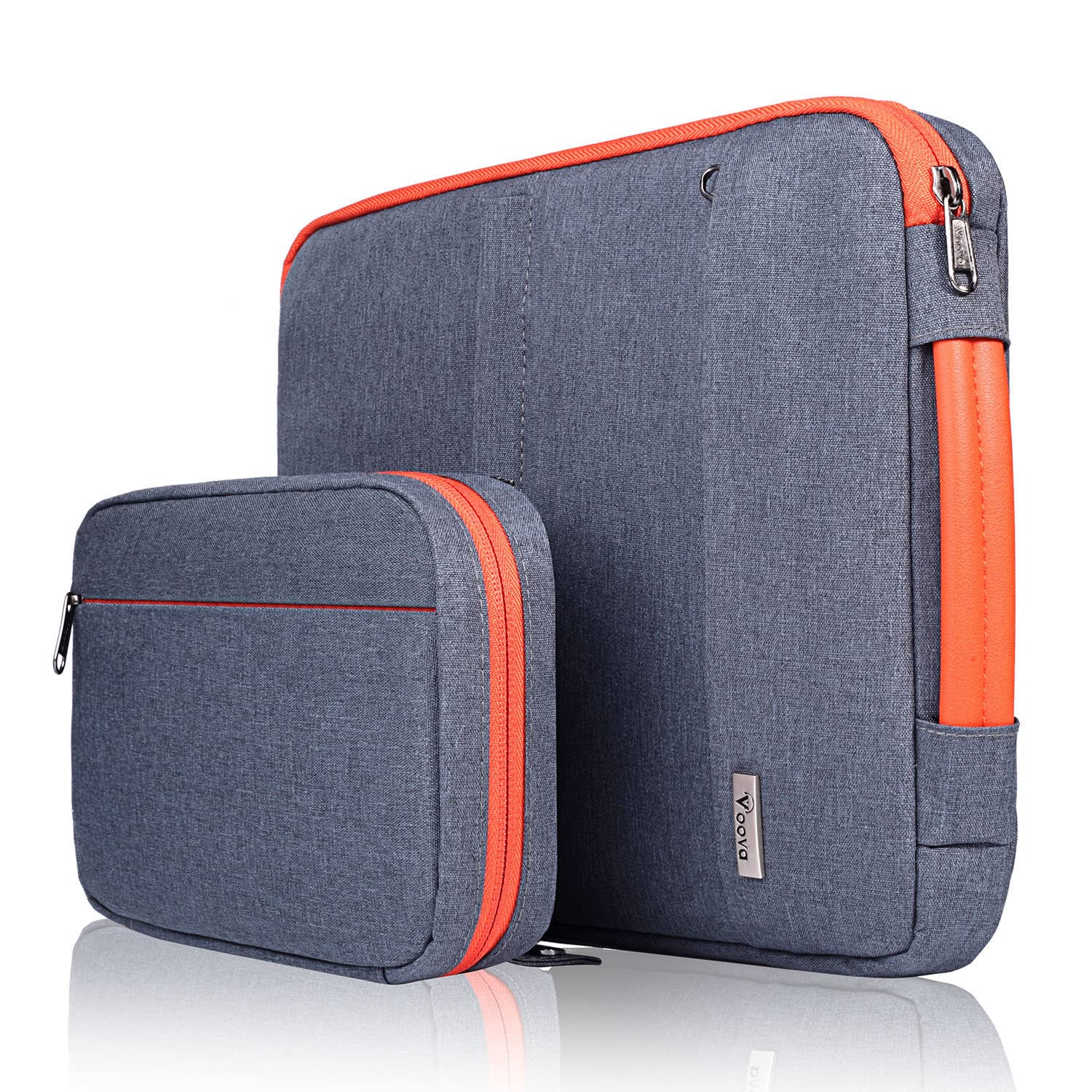 Voova 13-14 Inch Laptop Sleeve Case with Detachable Organizer Pouch - 360° Protective Cover for MacBook Air 13 M1/M2 (2020-2022), MacBook Pro 13/14, Chromebook 14 - Dark Grey | Perfect for Work, Travel & School
