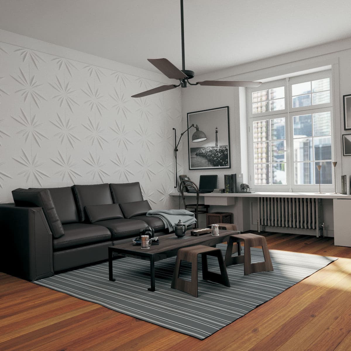 Modern Inula 3D Wall Panels - Decorative PVC Wall Covering for Living Room, Bedroom & Office - Easy Installation & Stylish Home Decor