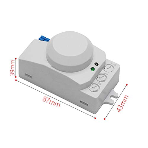 5.8GHz HF System LED Microwave Motion Sensor Light Switch - 360° Detection, White | Smart Home Lighting Control for Hallway, Garage & Outdoor Security