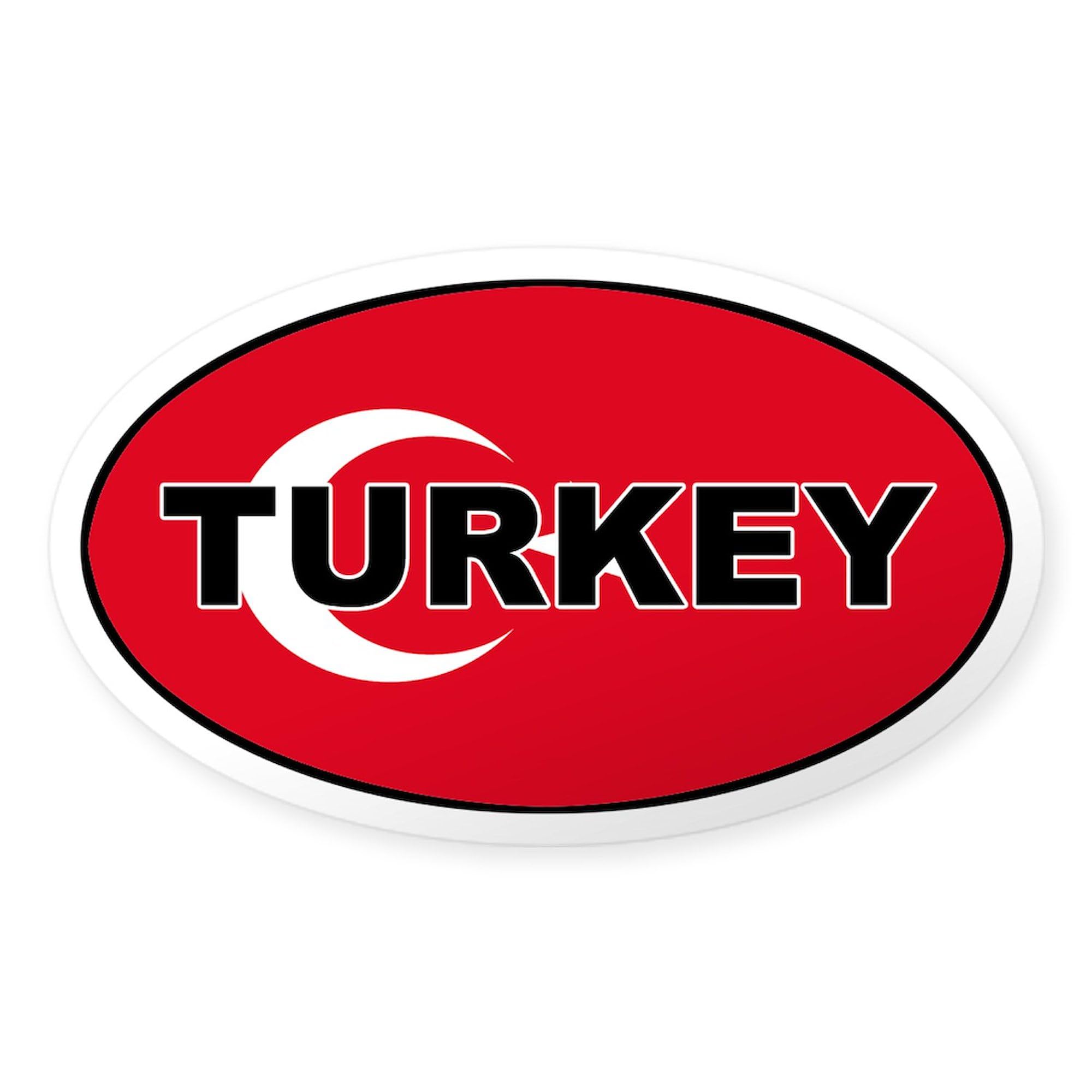 Turkey Flag Oval Car Bumper Sticker - Waterproof Decal for Cars, Laptops & Windows - Show Your Turkish Pride | Perfect for Travelers, Sports Fans & Patriotic Displays