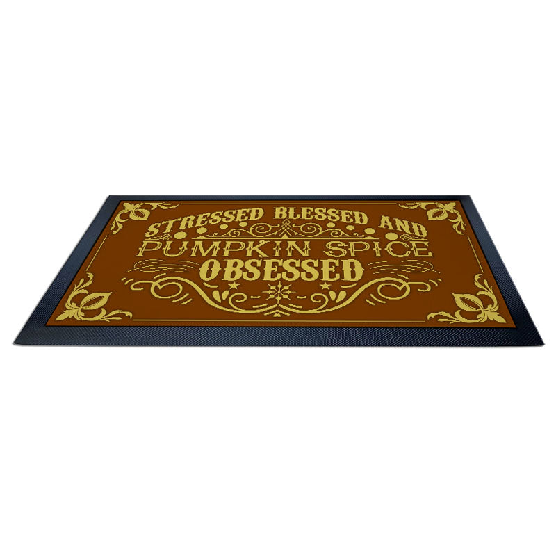 Bar Service Mat - Non-Slip Pumpkin Spice Themed 17.25