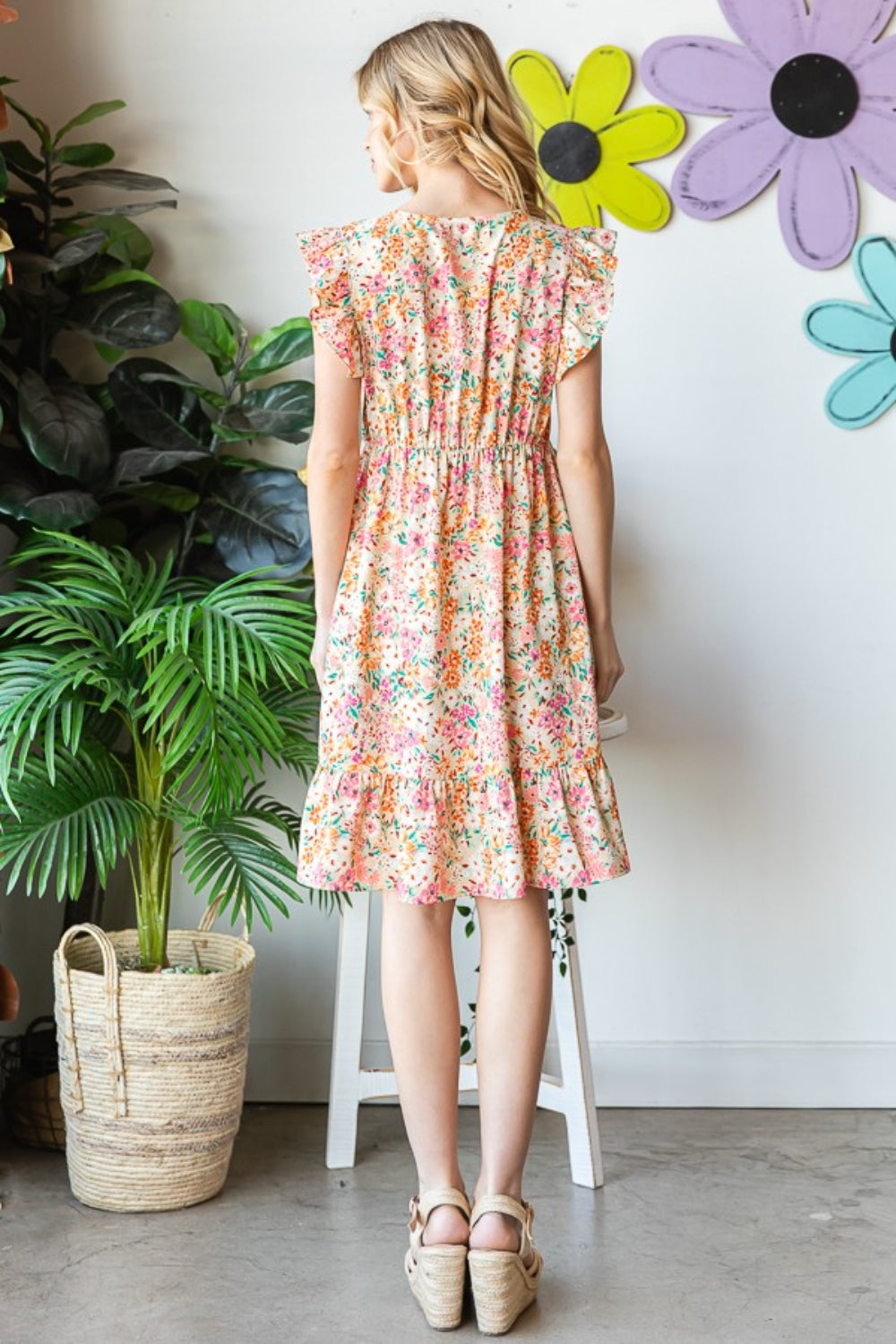 Elegant Full Size Floral Ruffled Summer Dress for Women - Perfect for Beach Vacations, Garden Parties & Casual Outings