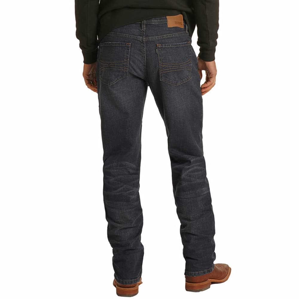 Rock and Roll Cowboy Men's Double Barrel Jean 35x32 Denim Pants - Vintage Style Distressed Jeans for Casual Wear, Concerts & Western Fashion