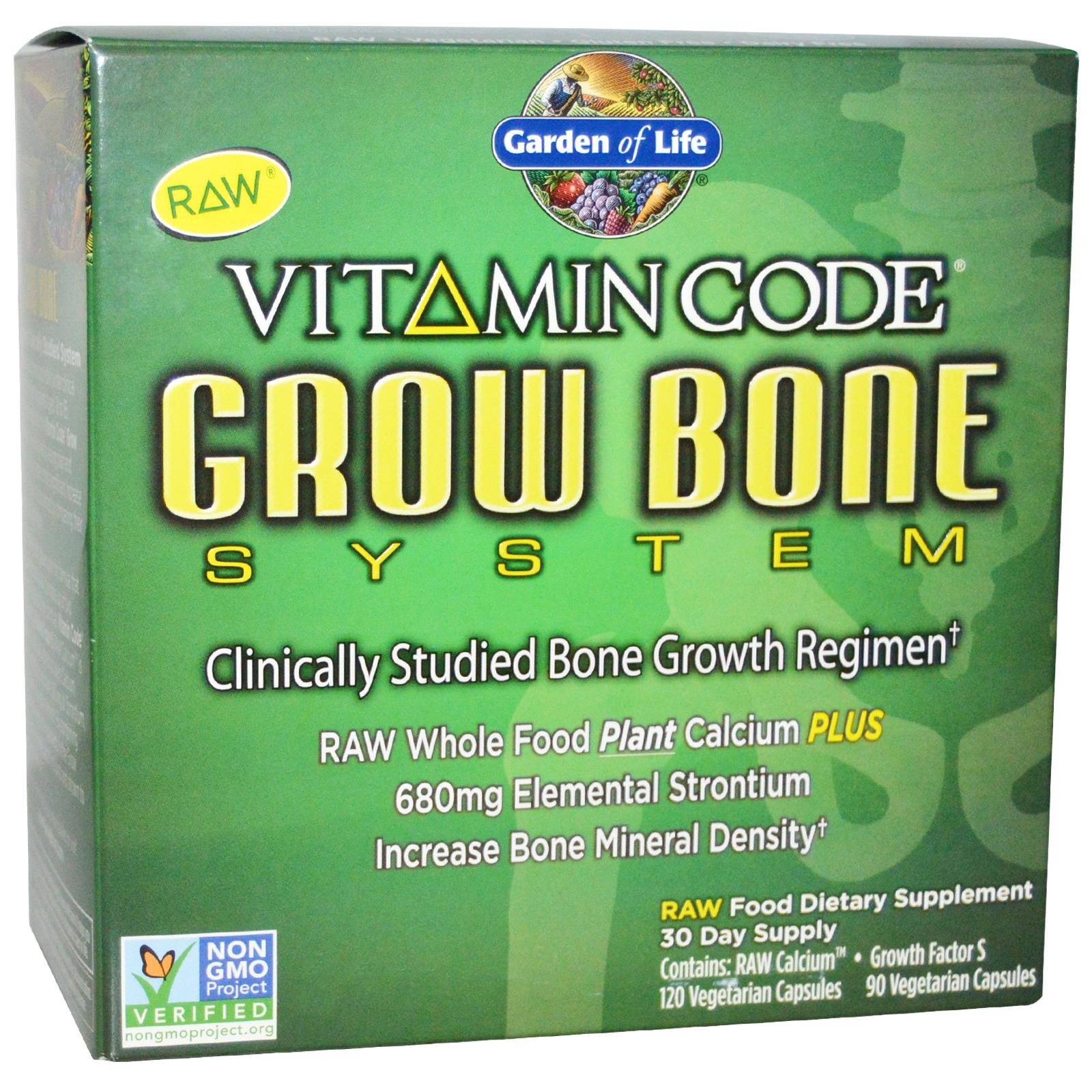 Garden of Life Vitamin Code Grow Bone Supplement - 2 Pack (60 Day Supply) for Strong Bones & Joint Health - Supports Bone Density & Growth for Adults & Seniors - Perfect for Daily Wellness & Active Lifestyles