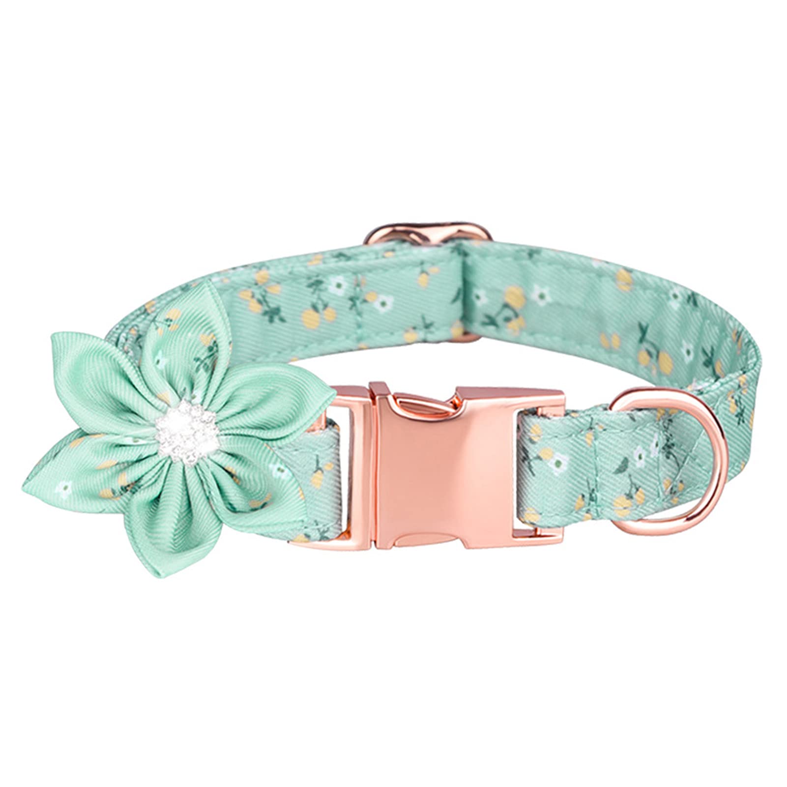 Blue Flower Shaped Dog Collar - Adjustable Fashion Pet Necklace with Removable Decor for Small Medium Large Dogs - Perfect for Daily Walks, Pet Photos & Special Occasions