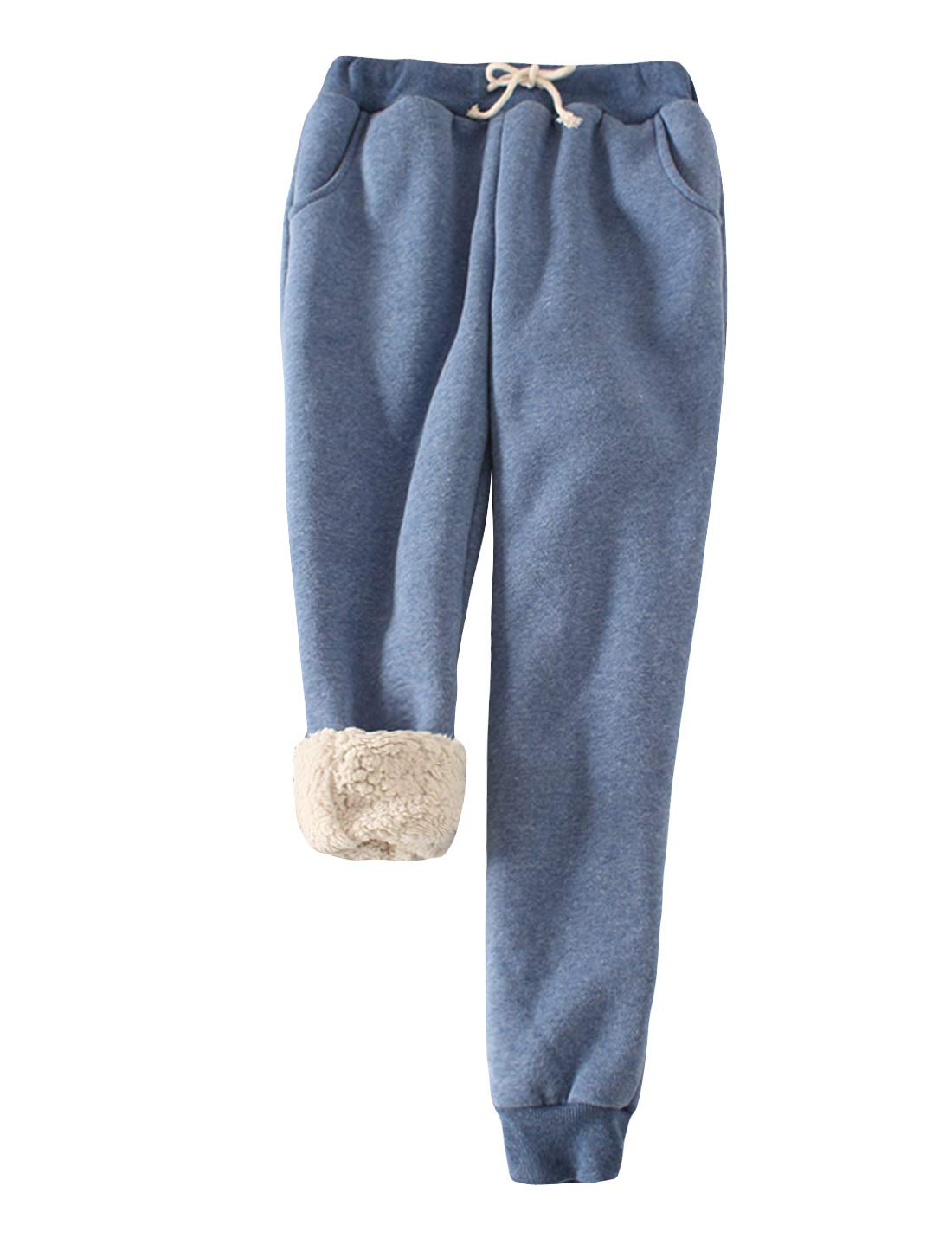Snoly Women's Winter Fleece Sweatpants - Thermal Sherpa Lined Jogger Pants for Running, Yoga & Lounge - Candy Colors (Perfect for Cold Weather Workouts & Cozy Home Wear)