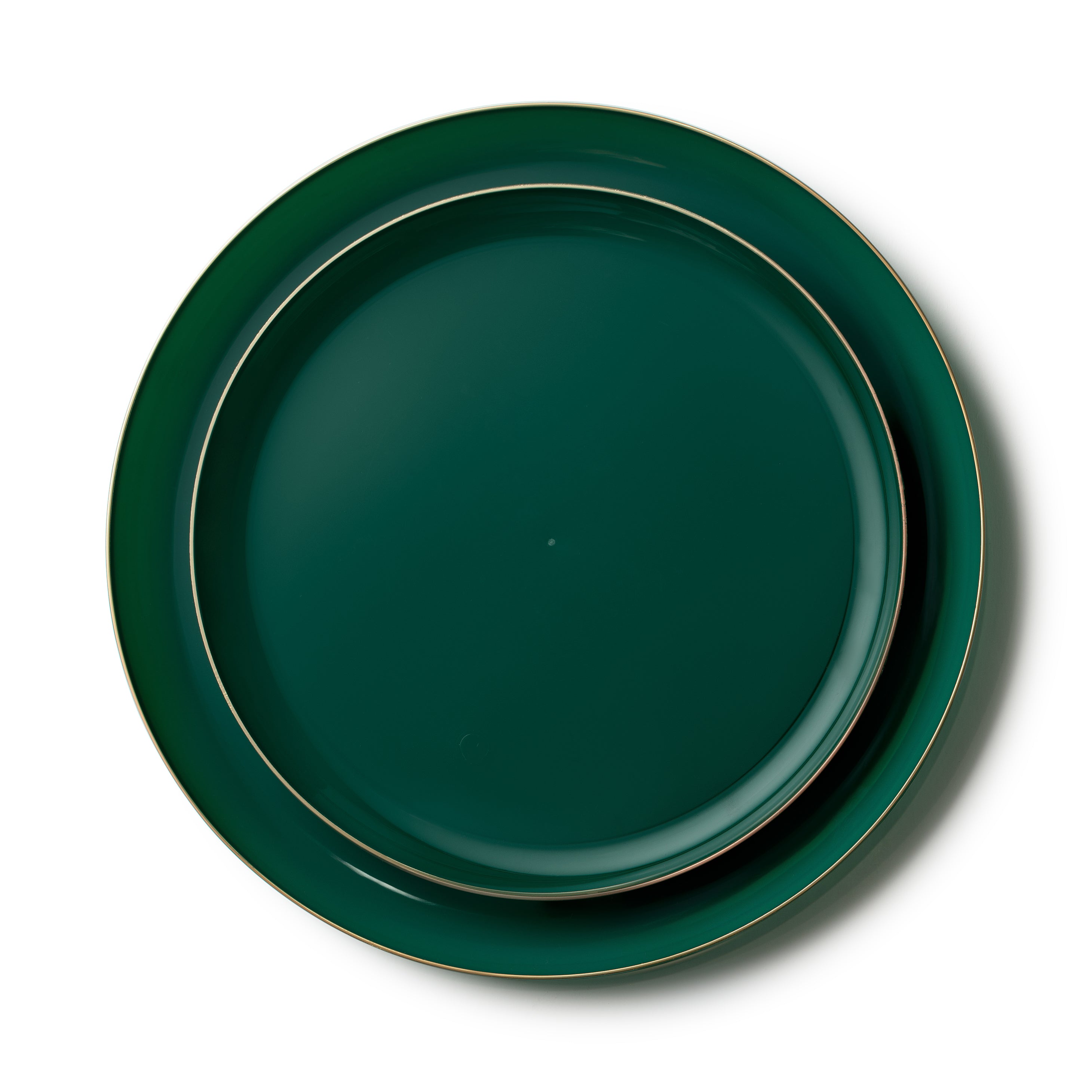 Emerald and Gold Premium Plastic Party Bundle - Elegant Disposable Tableware Set for Weddings, Birthdays & Special Events