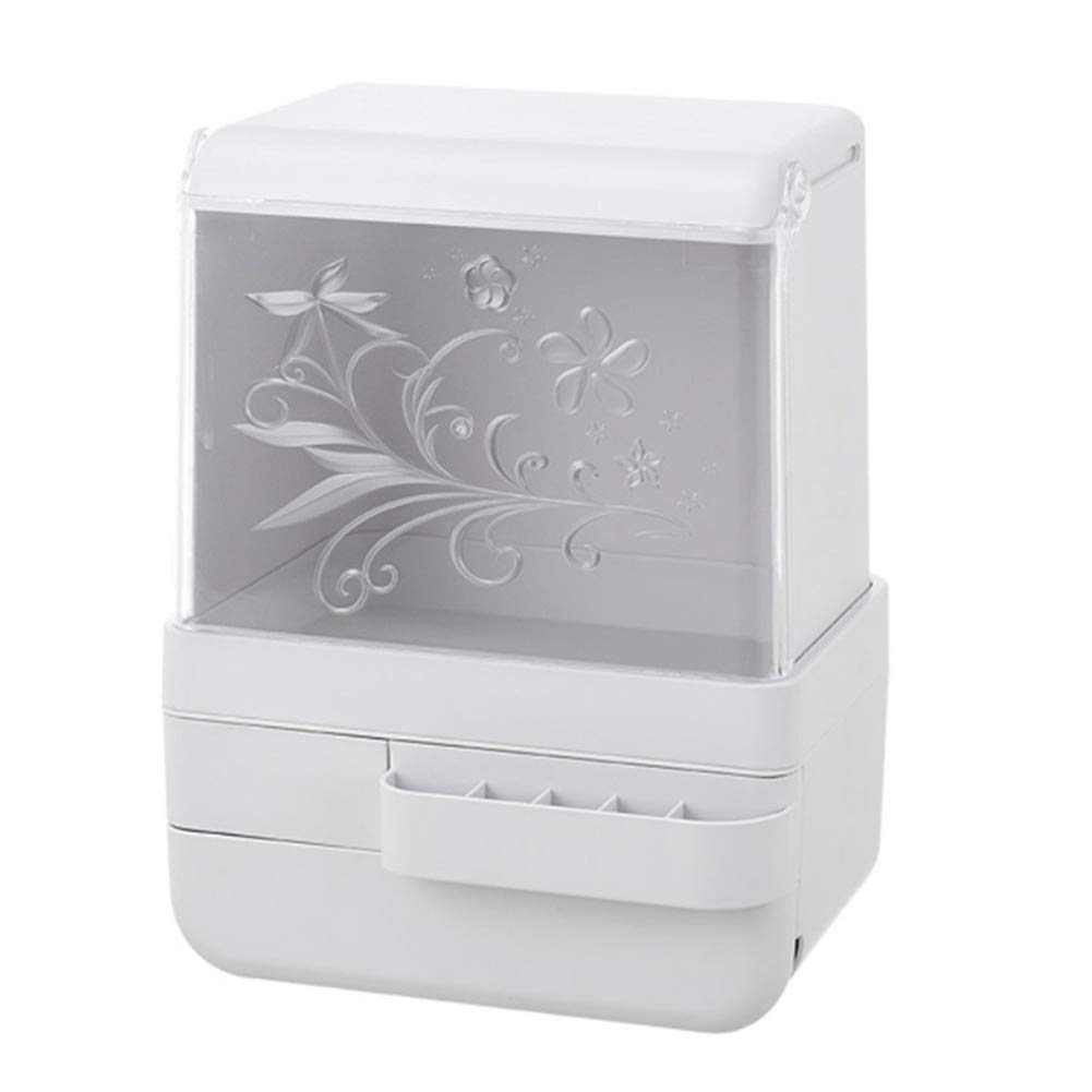 Stylish Multifunctional Cosmetic Organizer with Transparent Dustproof Cover & 3 Drawers - Perfect for Vanity, Bathroom & Travel Storage | Waterproof Makeup Case for Beauty Essentials