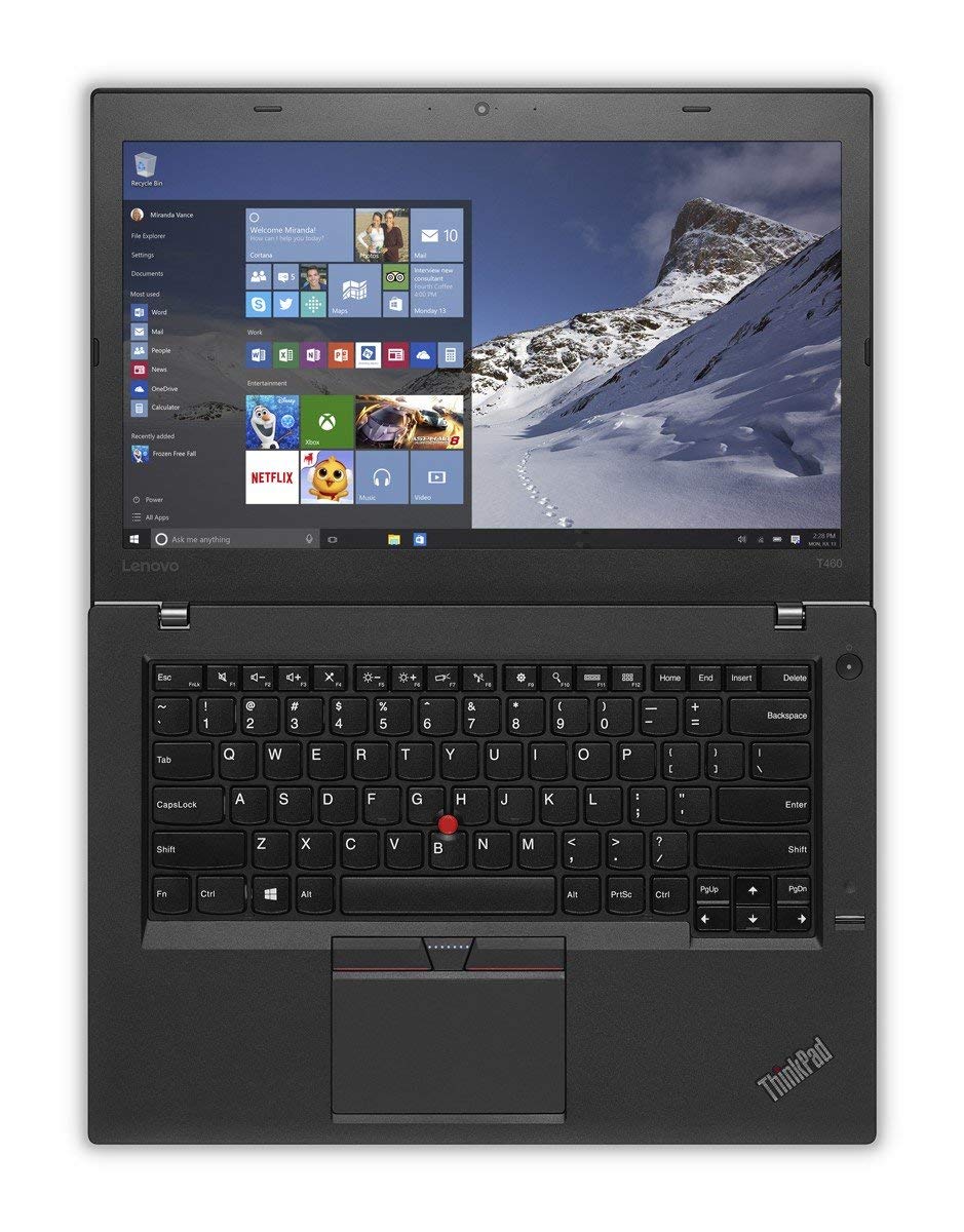 Lenovo ThinkPad T460 14-Inch Laptop - Intel Core i5-6200U 2.3GHz, 8GB DDR4 RAM, 256GB SSD, Windows 7 Pro (Renewed) - Perfect for Business, Office Work & Remote Learning