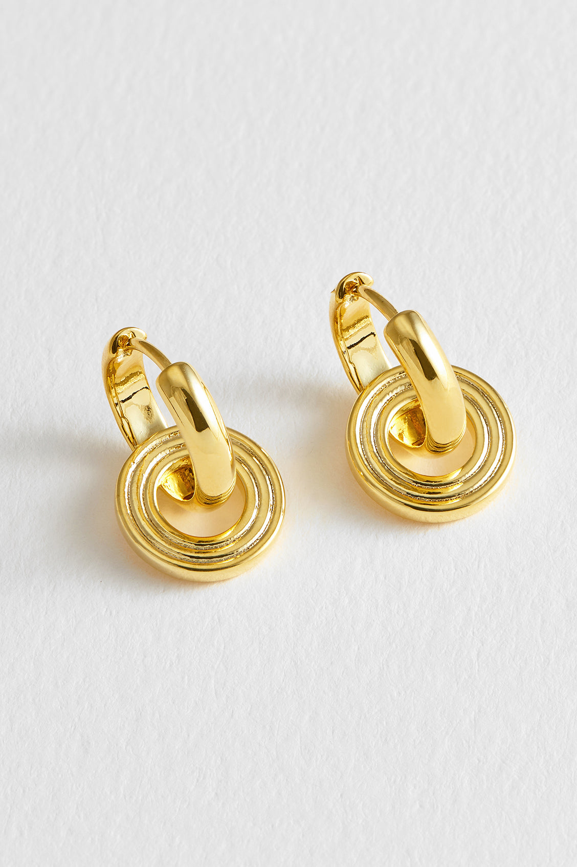 Stylish Grooved Circle Drop Hoop Earrings for Women - Trendy Dangle Jewelry for Parties, Weddings & Everyday Wear