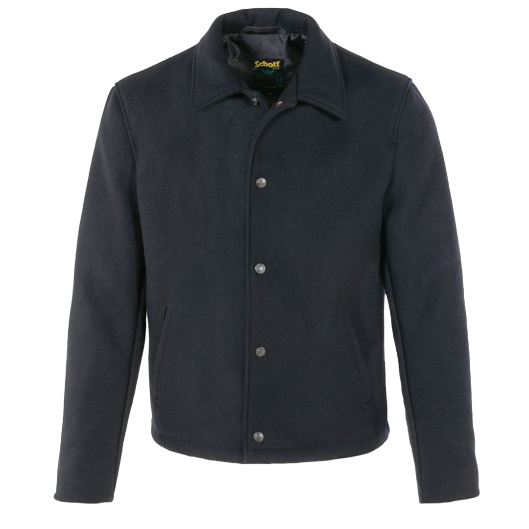 Schott NYC 701 Men's Wool Coach Jacket in Navy - Classic Vintage Outerwear for Casual Wear & Urban Style