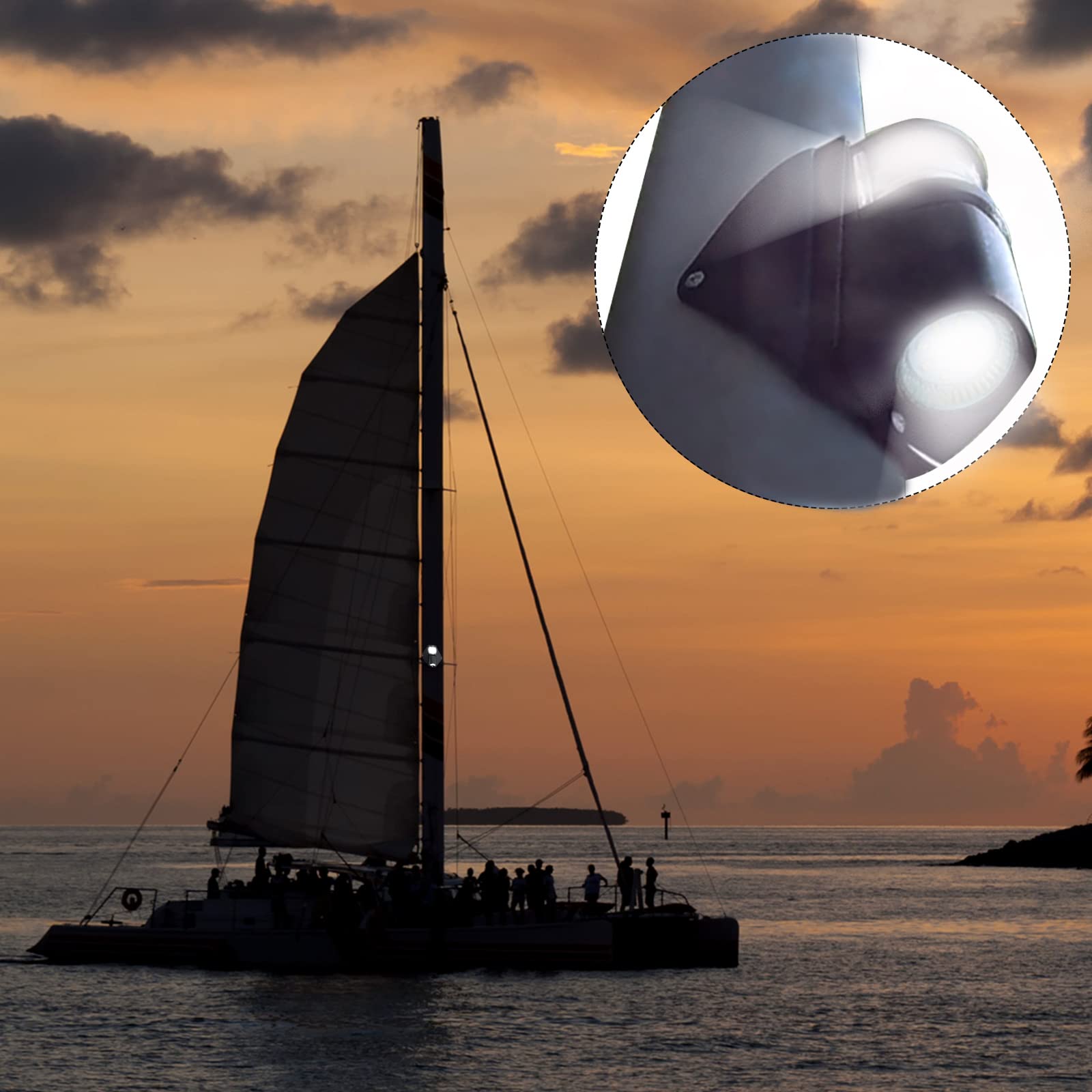 High Brightness LED Masthead and Deck Light for Sailboats – Perfect for Night Sailing, Marine Navigation & Boat Safety