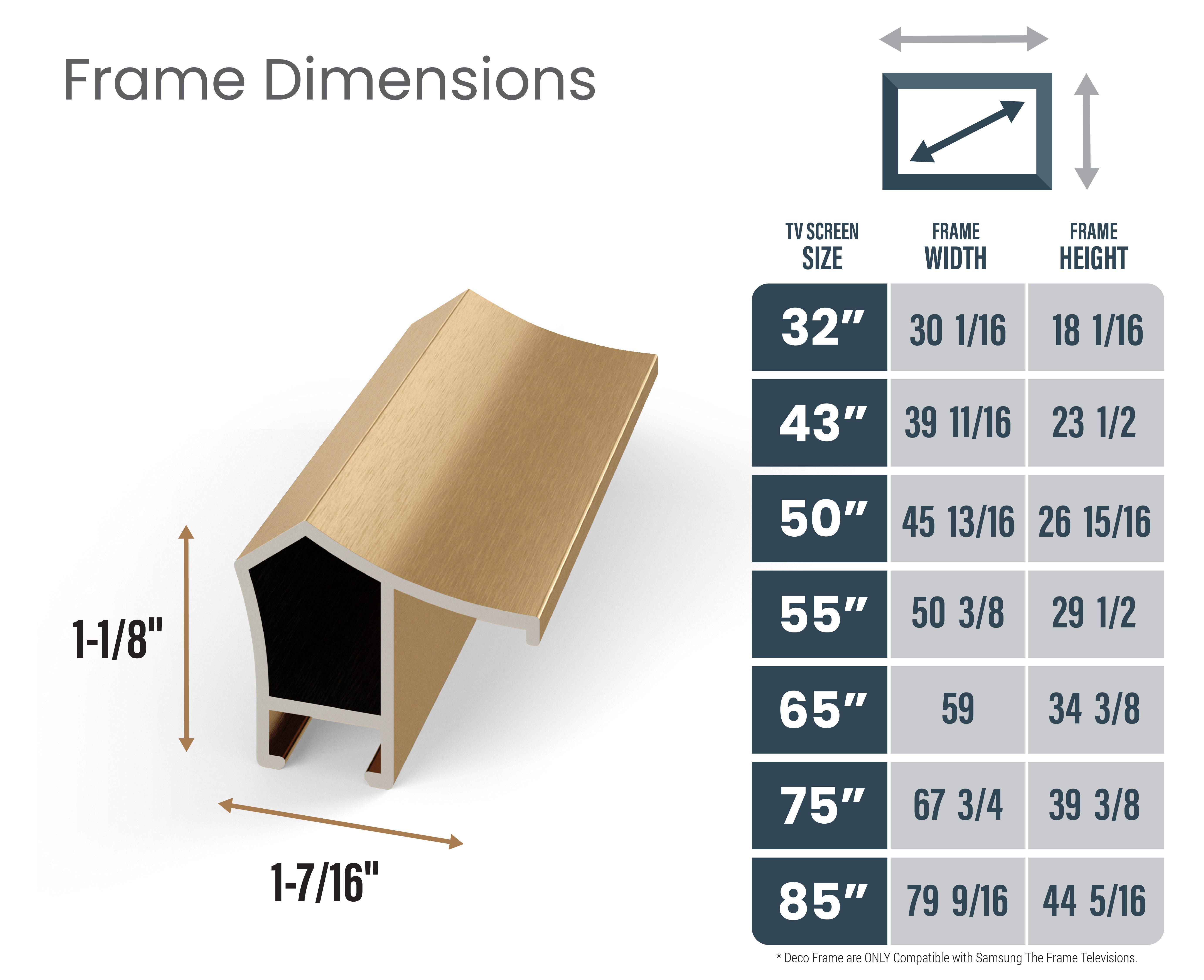 Pale Gold Alloy Prismatic Samsung Frame Bezel for 2017-2020 TV Models - Premium TV Accessory for Home Theater & Living Room Decor