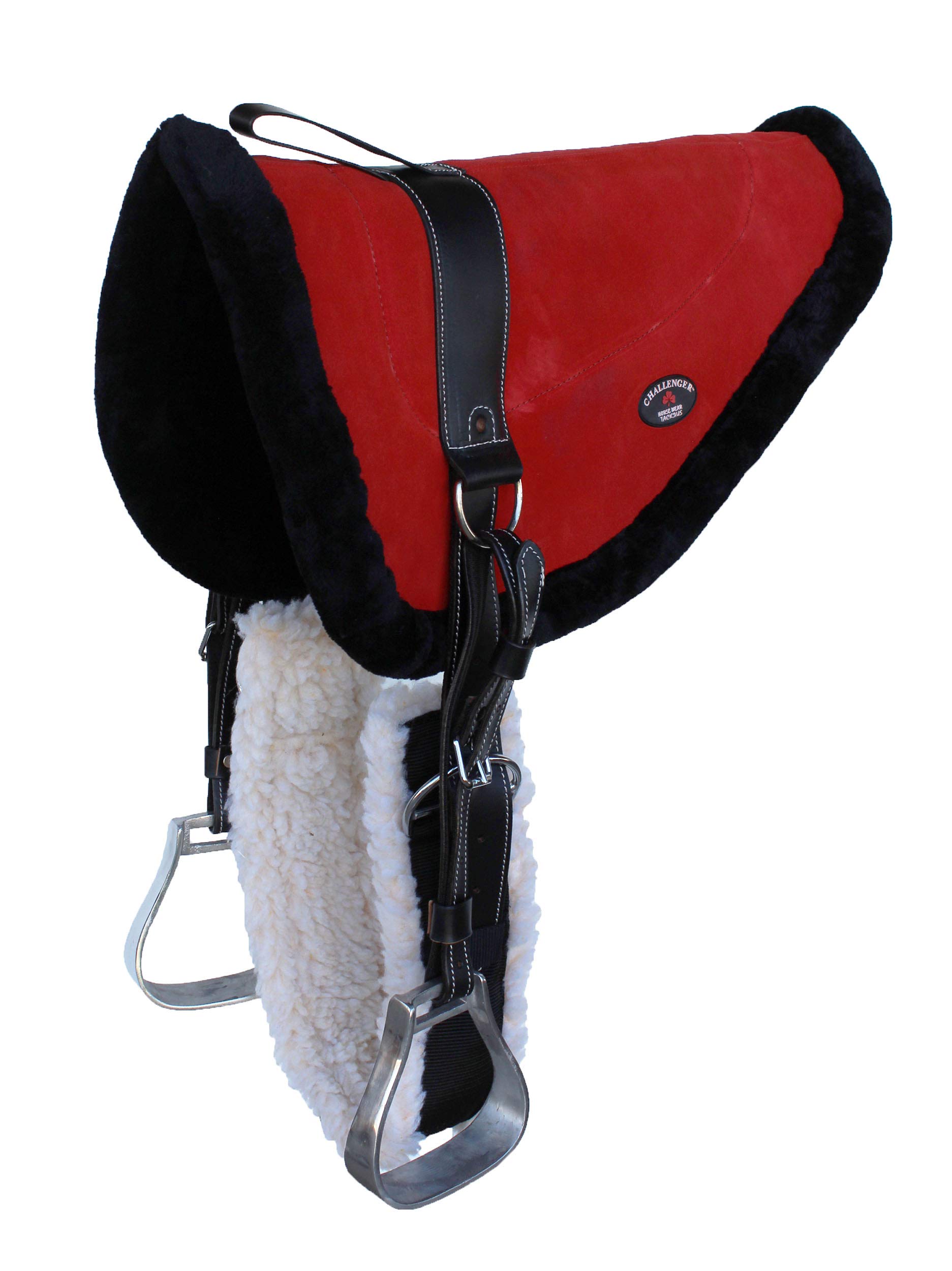 Western Fleece Padded Bareback Saddle Pad with Cinch Stirrups - Comfortable Horse Riding Gear for Trail Rides & Training - Perfect for Equestrian Enthusiasts & Ranch Work