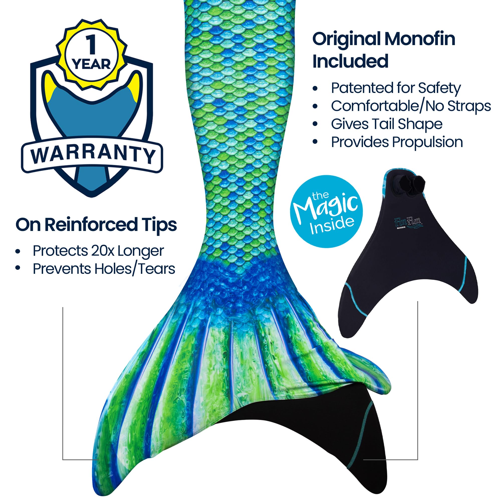 Fin Fun Mermaidens - Premium Mermaid Tails for Swimming | Women, Teens & Adults | Includes Monofin | Perfect for Pool Parties, Underwater Photography & Mermaid Performances