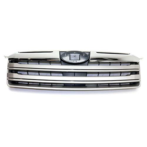 13-14 Subaru Outback Front Grill Grille Assembly - Textured Black with Chrome & Silver Molding - Perfect for Car Upgrades & Off-Road Adventures