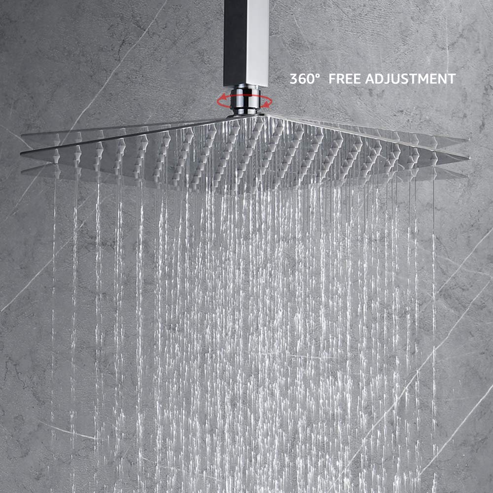 10 Inch Ceiling Mount Rain Shower System with Handheld - Polished Chrome Bathroom Shower Set Including Faucet Mixer, Rough-in Valve & Trim Kit - Perfect for Modern Spa-Like Showers and Luxurious Bathroom Upgrades