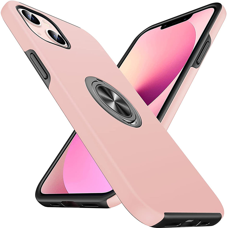 Apple iPhone 13 Silicone Finger Grip Ring Holder Case - Pink | Secure One-Handed Use for Driving, Gym & Outdoor Activities