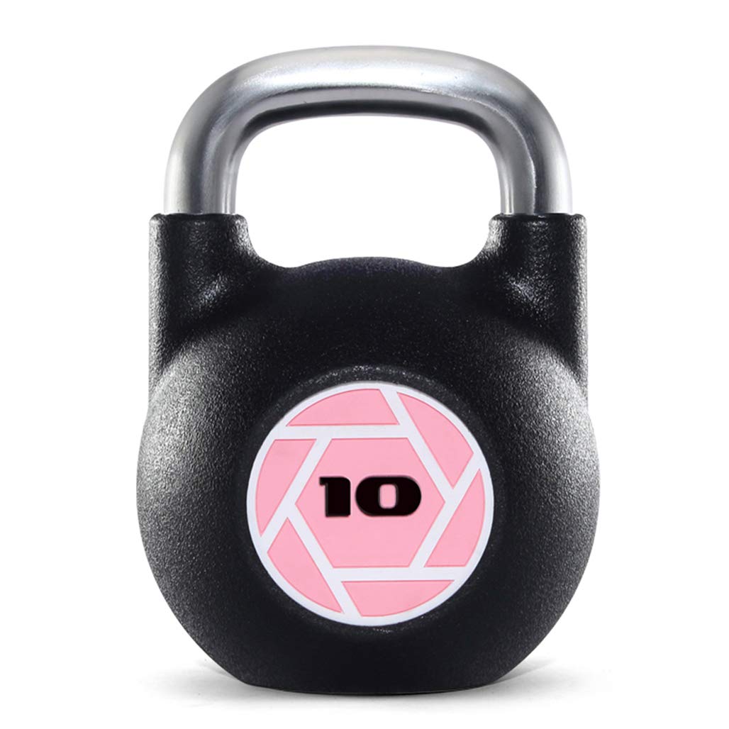 DPPAN 10kg/22.04lb Vinyl Coated Cast Iron Kettlebell - Wide Flat Base for Stability, Comfort Grip for Home Gym & Strength Training | Perfect for Full Body Workouts, CrossFit, HIIT & Functional Fitness | Pink Kettle Ball