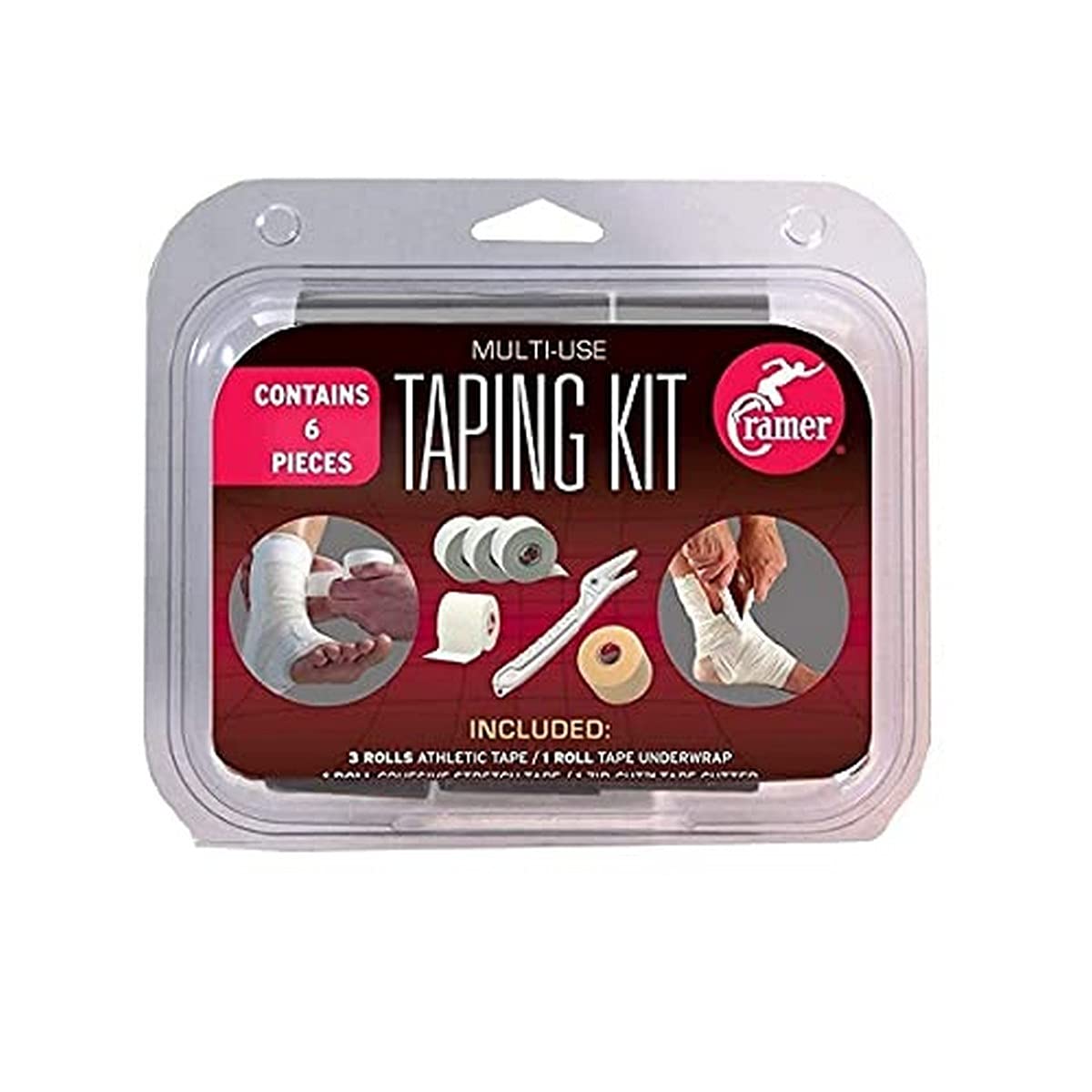 **Cramer Athletic Taping Kit - 3 Rolls 950 Tape, Underwrap, Self-Stick Cohesive Tape & Cutter - Essential Sports Injury Supplies for Coaches & Trainers - Perfect for Sprains, Strains & Joint Support**