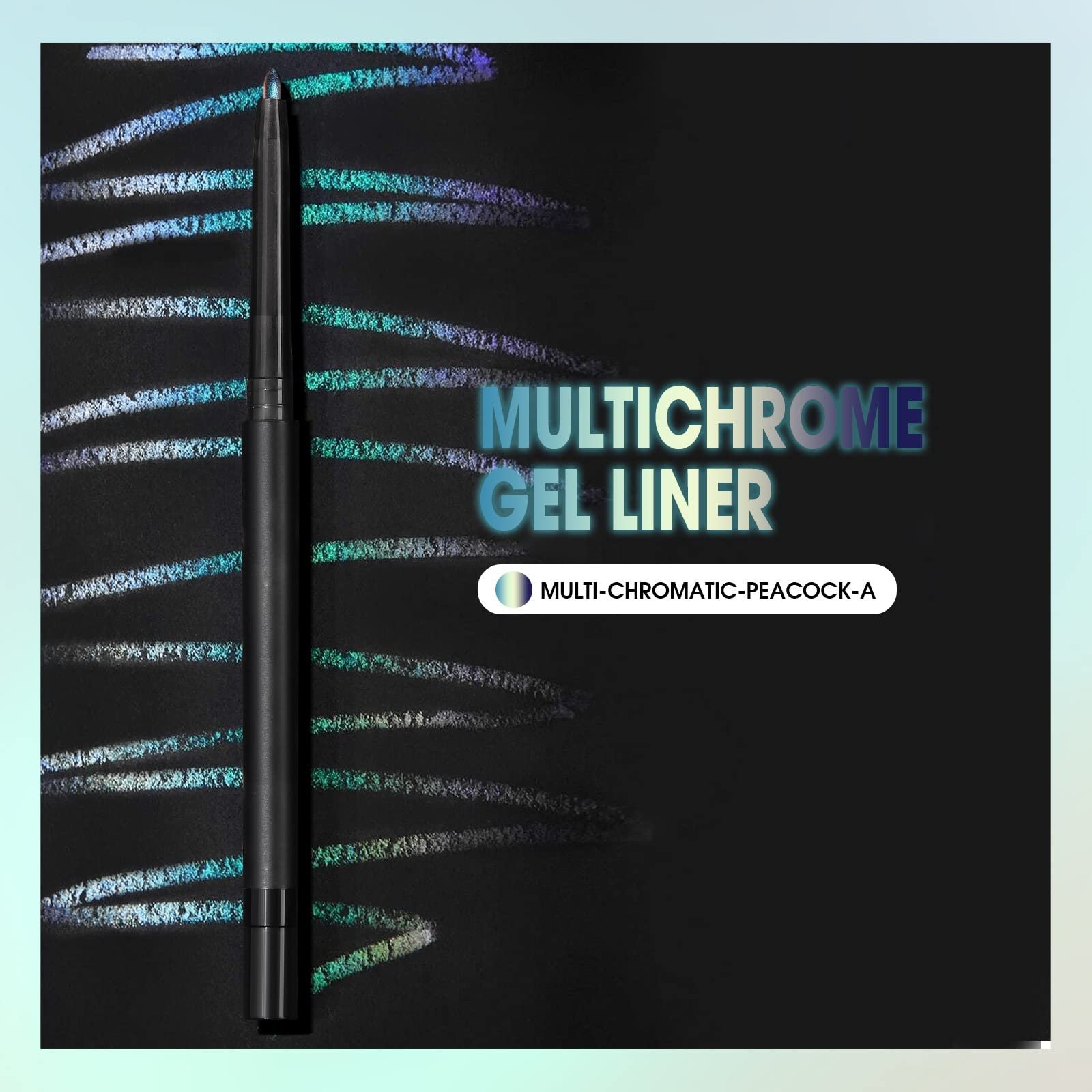 Lucoss Multichrome Metallic Eyeliner Pencil - Long Lasting Glitter Eye Makeup with Sharpener & Smudger - Perfect for Party, Halloween & Festival Makeup Looks