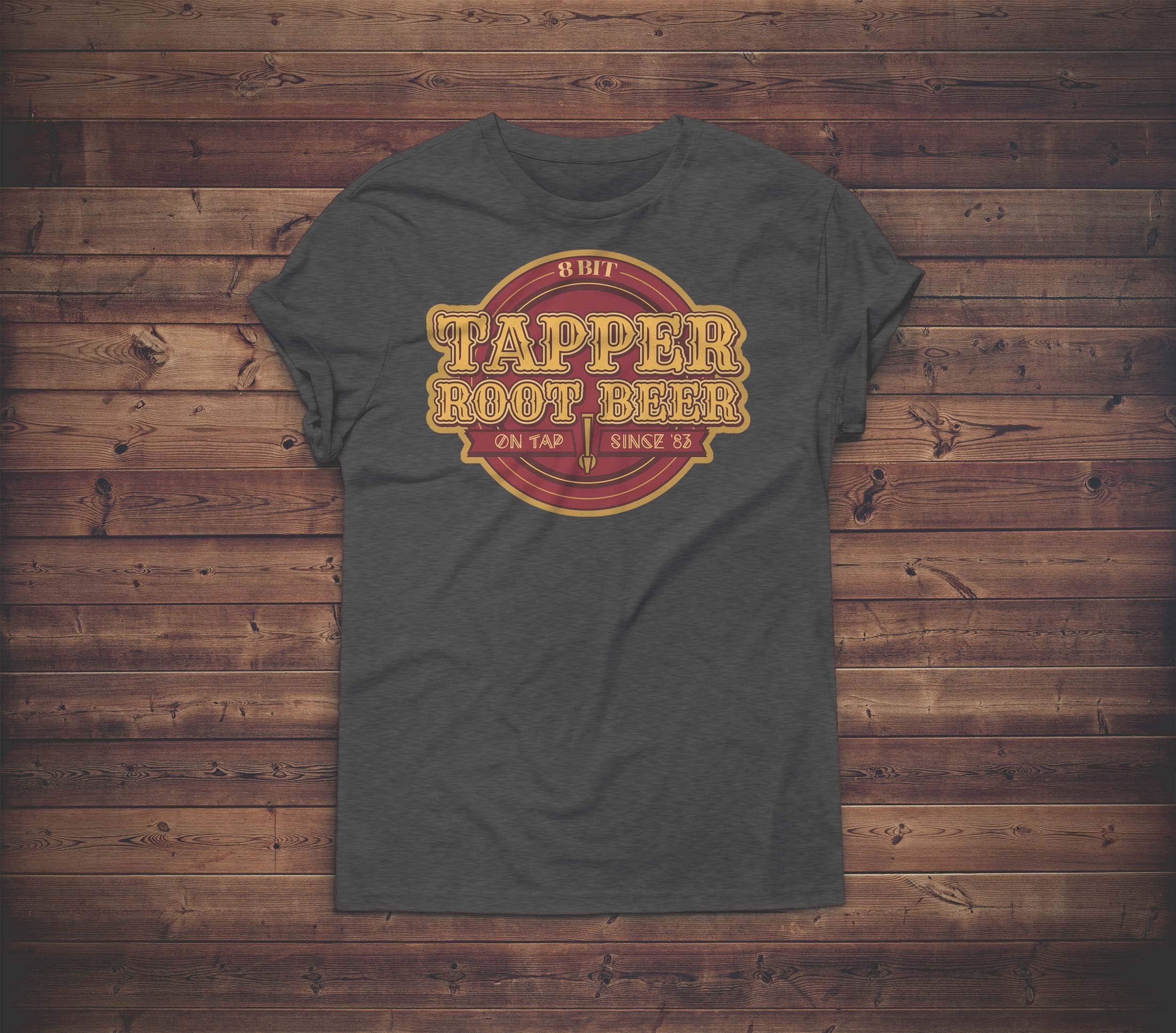 Tapper's 8-Bit Retro Video Game Root Beer Unisex T-Shirt - Casual Gaming & 80s Nostalgia Apparel