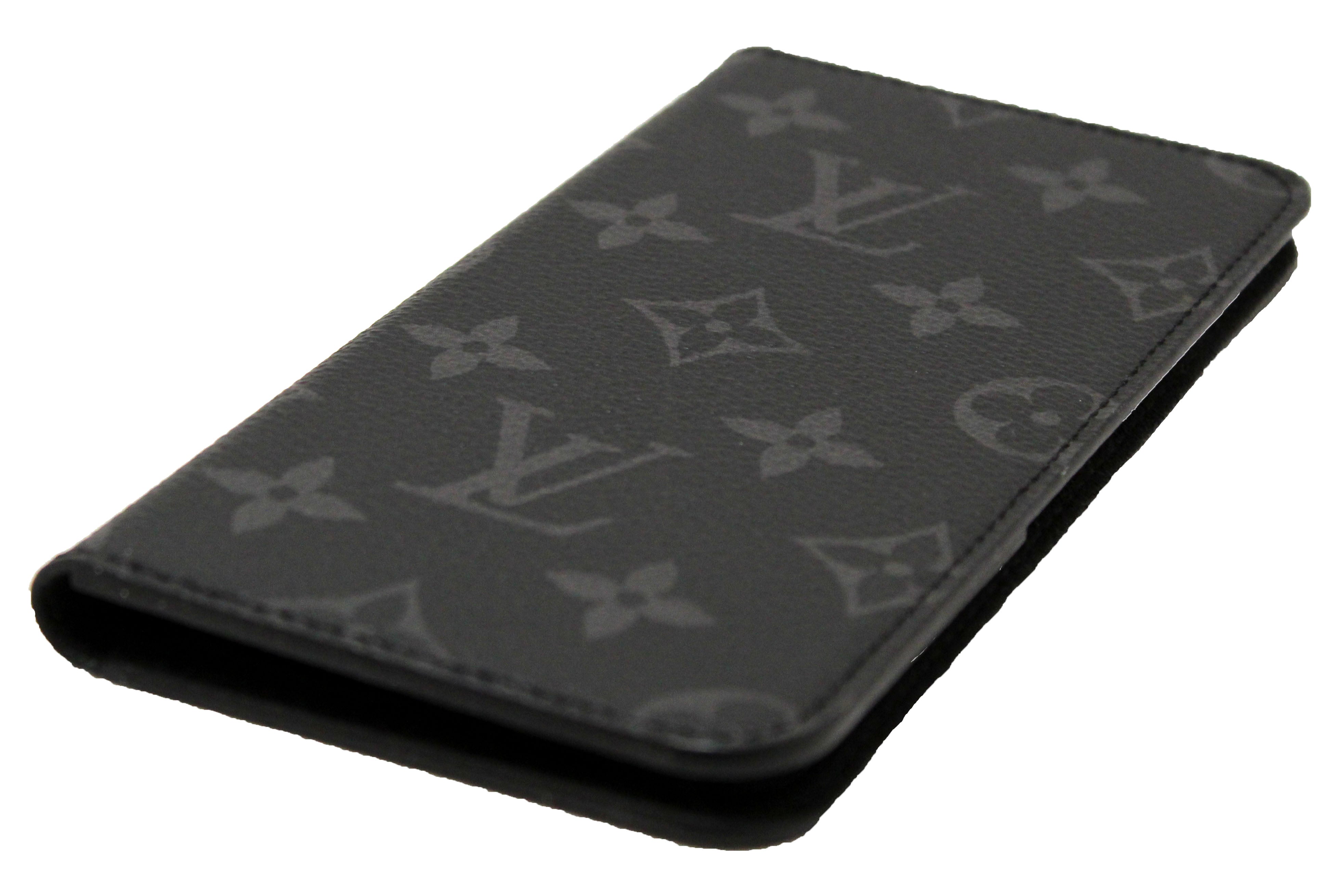 Authentic Louis Vuitton Monogram Eclipse iPhone 8 Max Folio Case - Luxury Designer Phone Cover for iPhone 8 Plus, Perfect for Business & Travel Protection