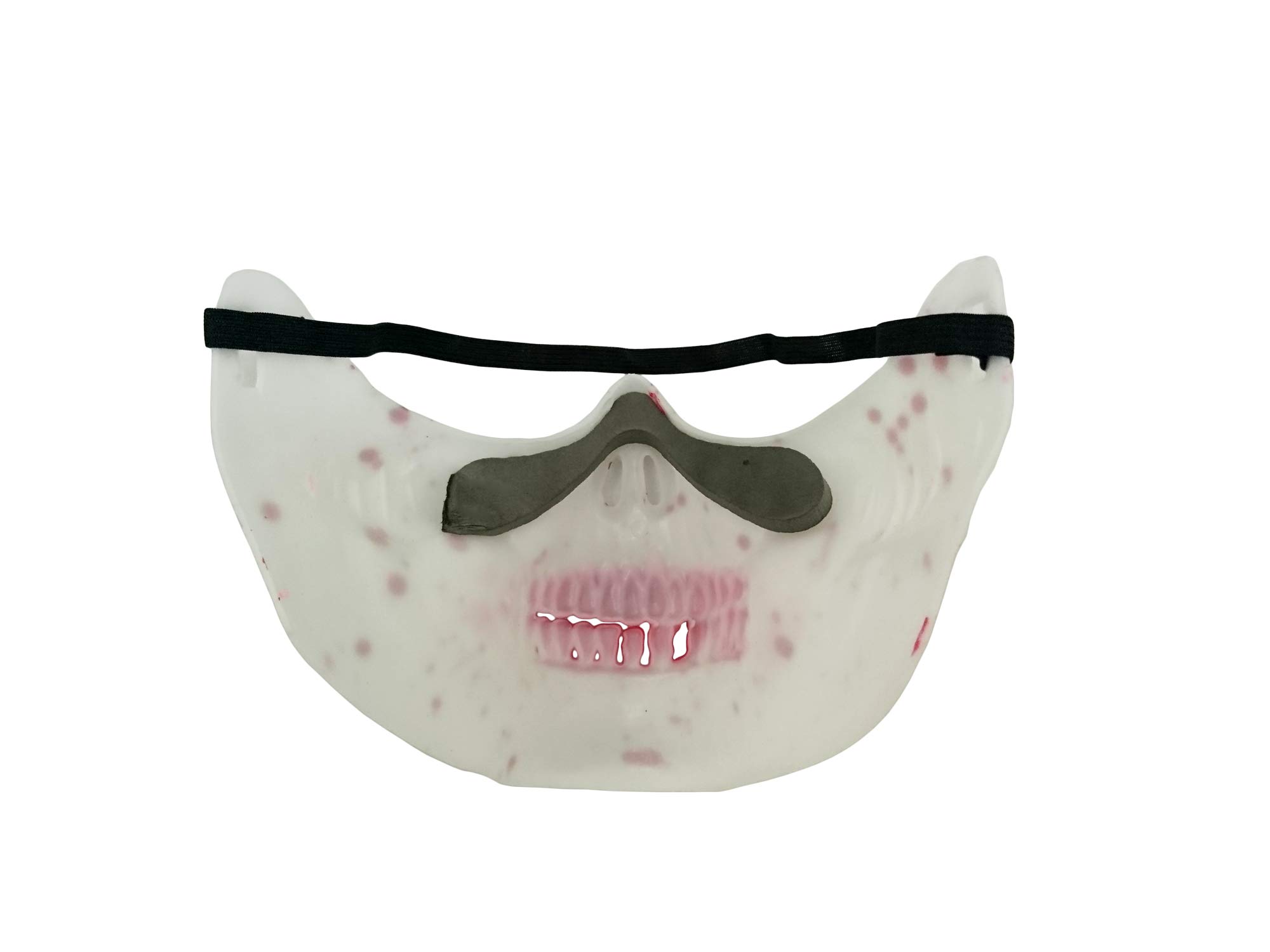 Skull Half Face Mask - Blood Painted for Halloween & Cosplay - Perfect for Costume Parties