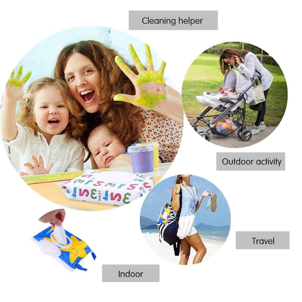 4 Pack Reusable Wet Wipe Dispenser - Travel-Friendly Moist Tissue Holder for Baby Diaper Bags, On-the-Go Wipes Case | Perfect for Diaper Changes, Outdoor Adventures & Daily Hygiene