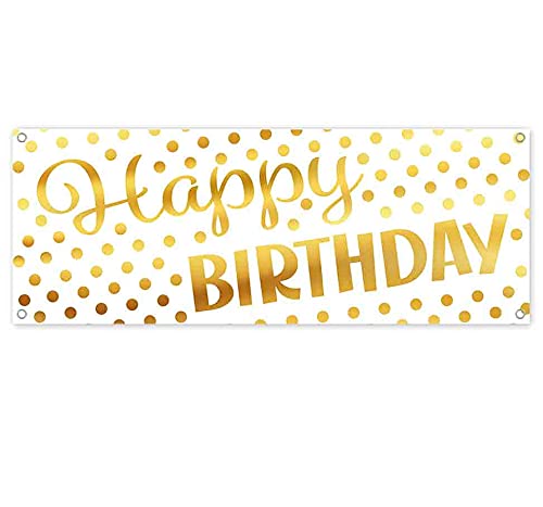 Happy Birthday Banner - 13 oz Heavy-Duty Vinyl with Metal Grommets | Single-Sided Non-Fabric Decoration | Perfect for Parties, Events & Celebrations