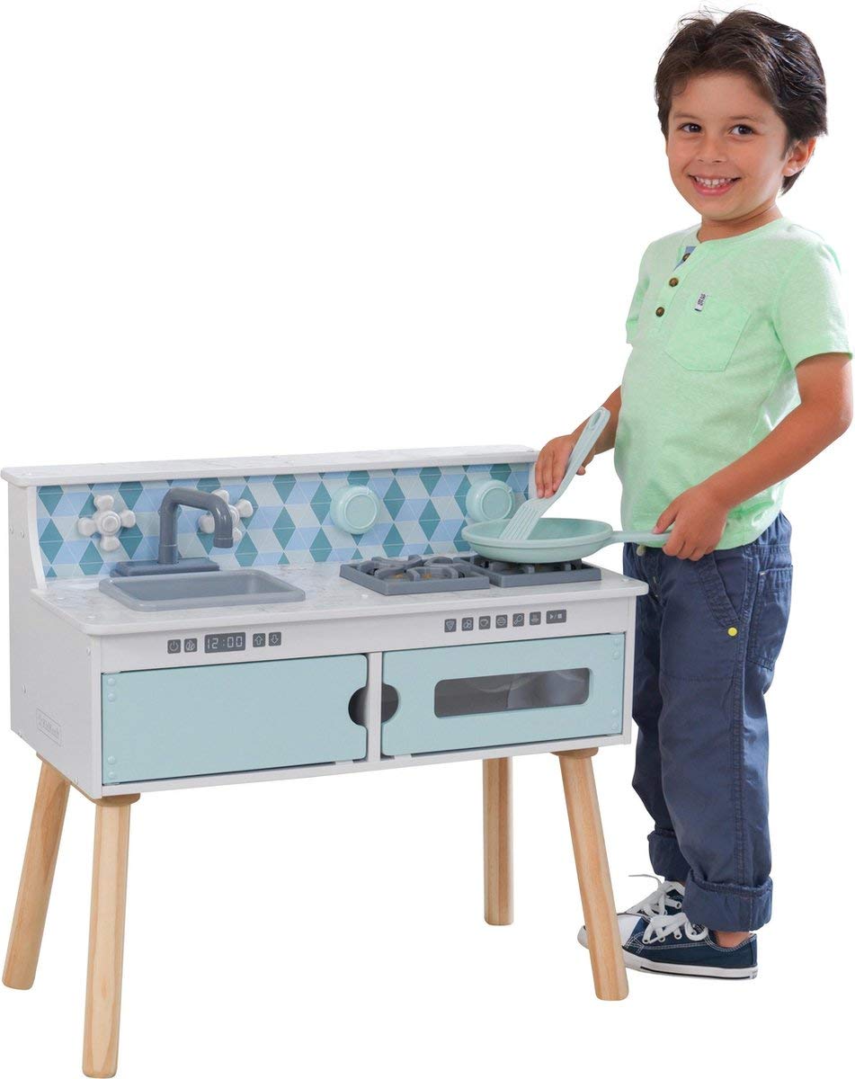 KidKraft Wooden Play Kitchen Set with Storage - Pretend Play Toy for Kids, Toddler Kitchen Playset with Sink, Stove & Accessories - Perfect for Home, Preschool & Daycare Role Play Activities