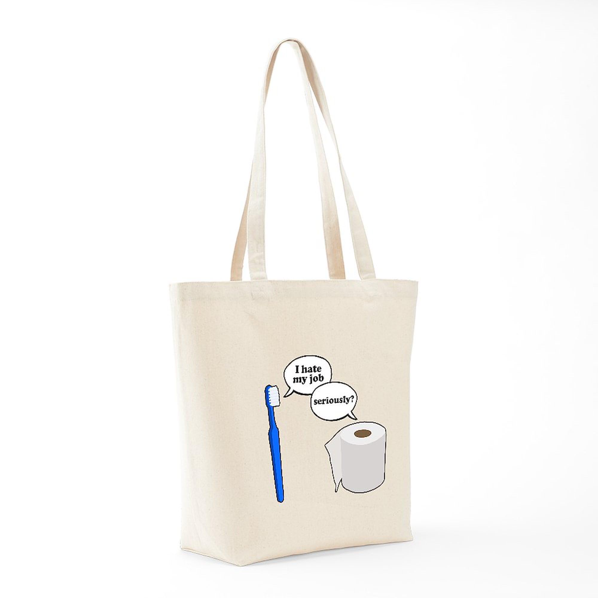 I Hate My Job Tote Bag - Natural Canvas Reusable Shopping Bag for Work, Office & Commuting - Funny Work Gift & Grocery Tote