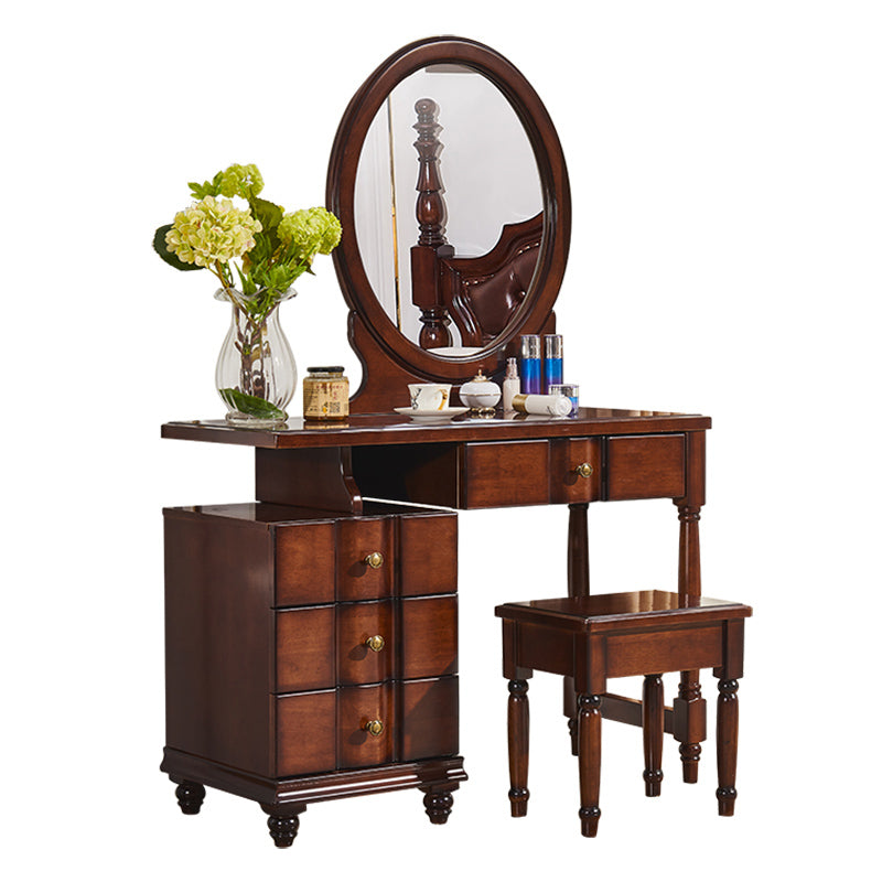 CHARLOTTE Hilton American Country Style Vanity Dressing Table with Mirror - Perfect for Bedroom Makeup & Jewelry Organization