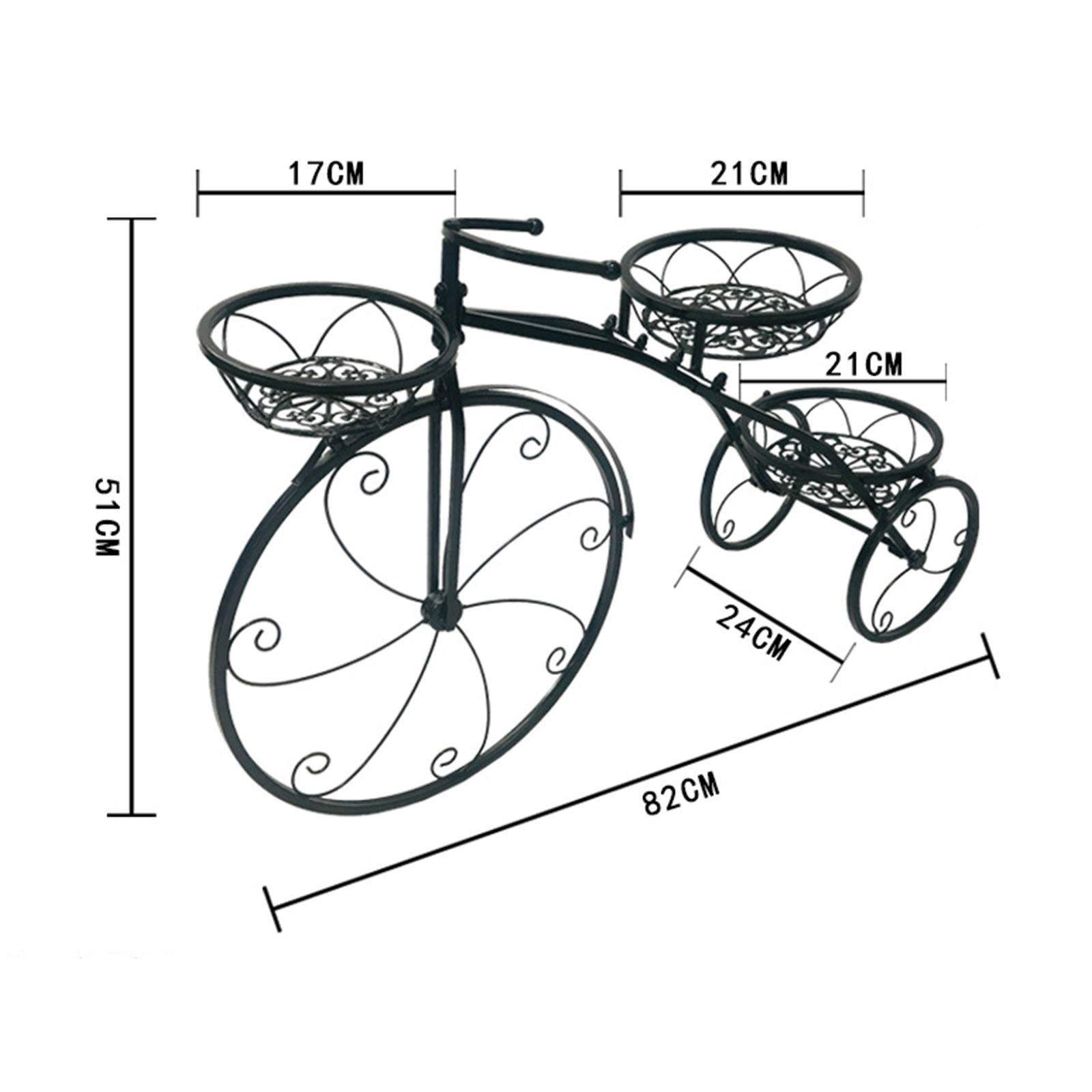 3-Tier Metal Bicycle-Shaped Plant Stand - Indoor/Outdoor Flower Pot Holder Cart for Patio, Garden & Home Decor - Perfect Gift for Plant Lovers & Housewarming - Ideal for Small Spaces, Balconies & Living Rooms