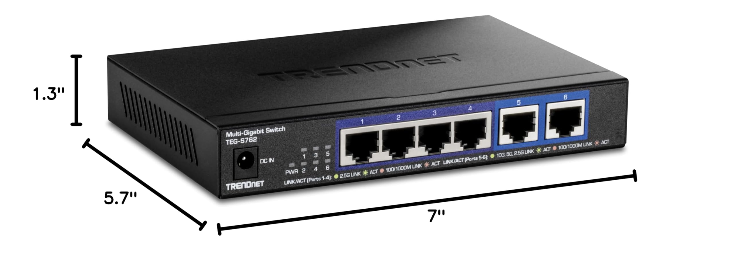 TRENDnet 6-Port 10G Ethernet Switch with 4 x 2.5G & 2 x 10G RJ-45 Ports | 60Gbps Switching Capacity | Wall Mountable | Lifetime Warranty | Ideal for Home Office, Gaming & Small Business Networks