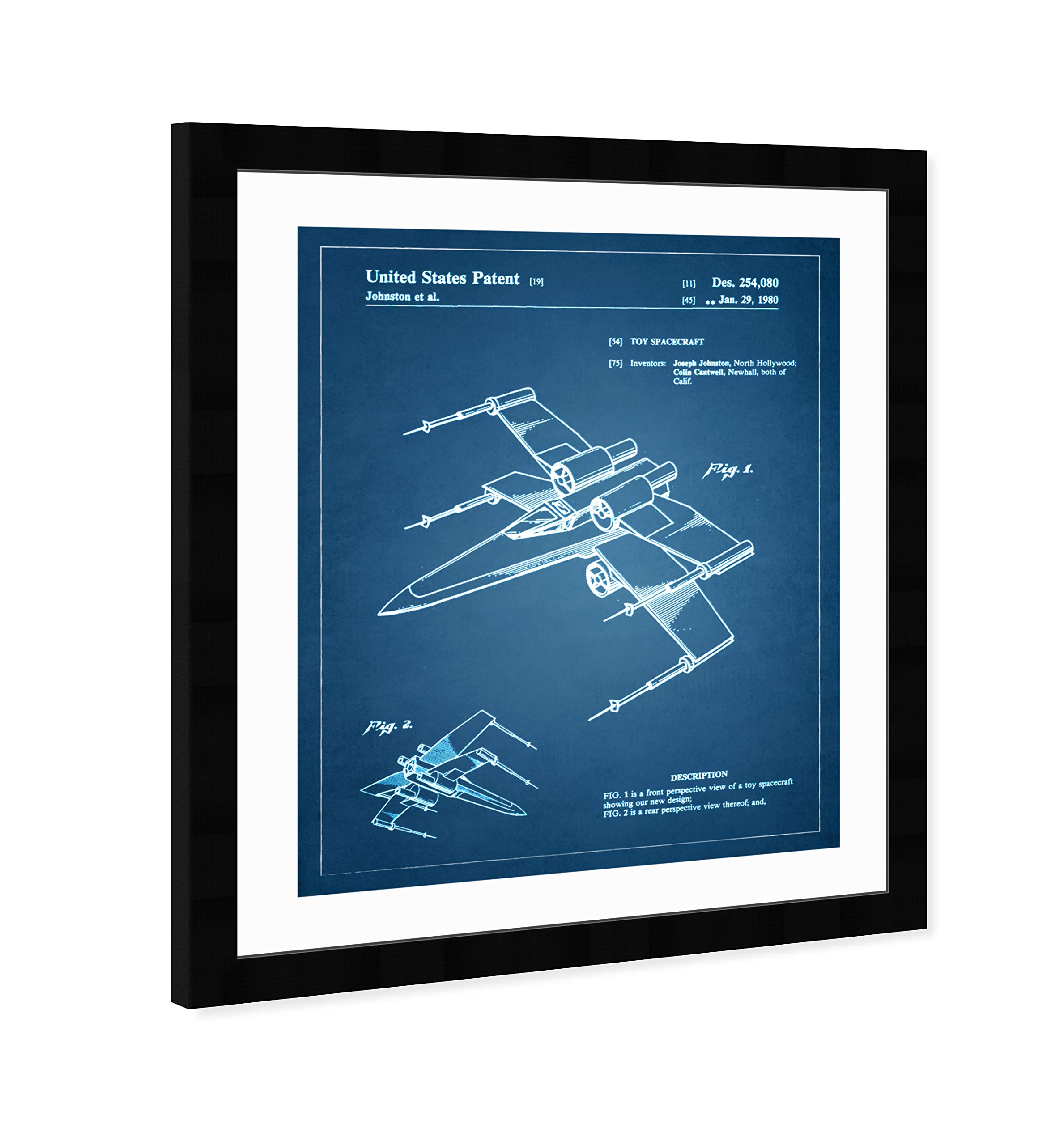 Oliver Gal Artist Co. 'Spacecraft 1980' Framed Blueprint Wall Art - 26