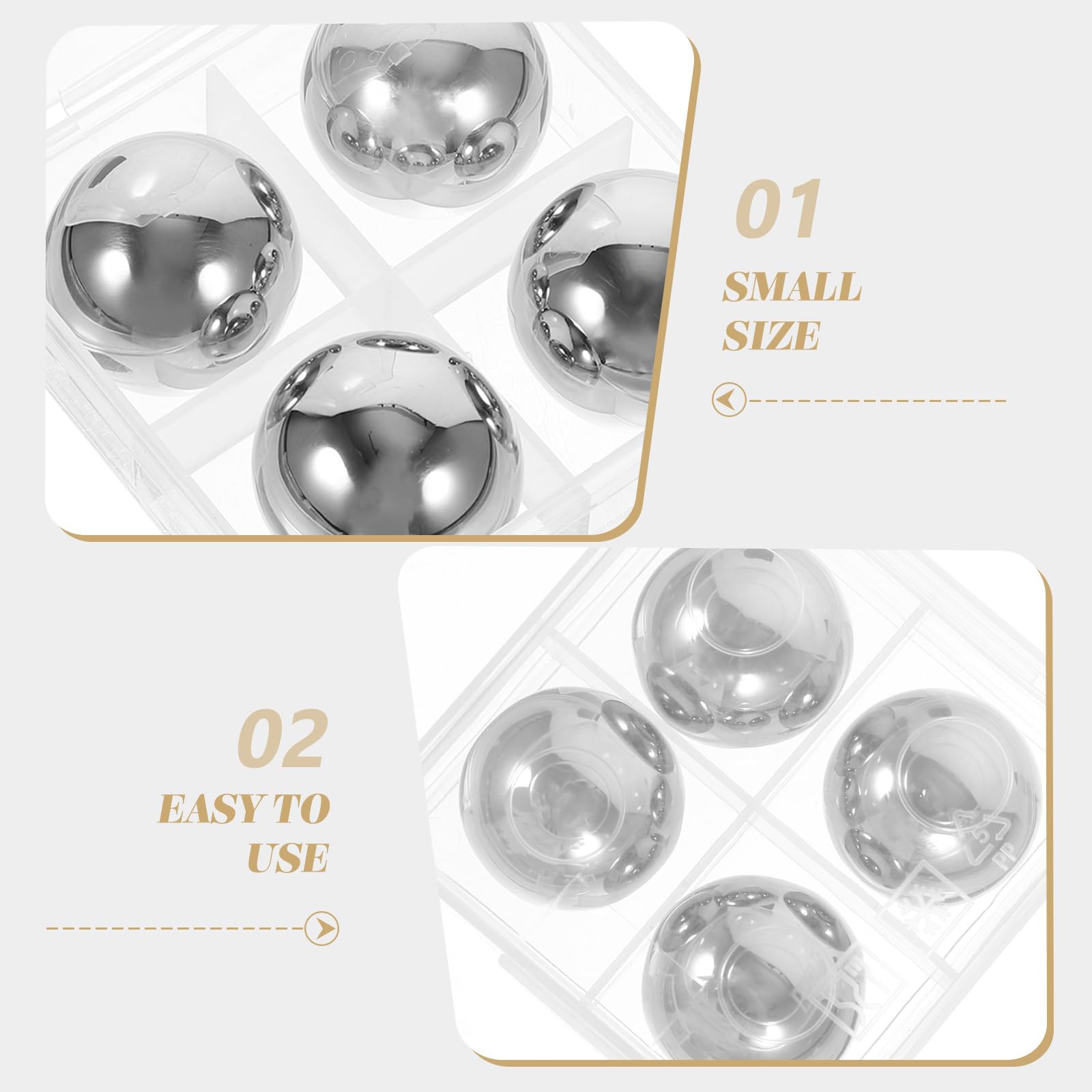 5-Piece Stainless Steel Whiskey Stones Set - Reusable Ice Cubes for Whiskey, Bourbon & Cocktails - Chill Drinks Without Diluting - Perfect for Home Bars, Parties & Gifts