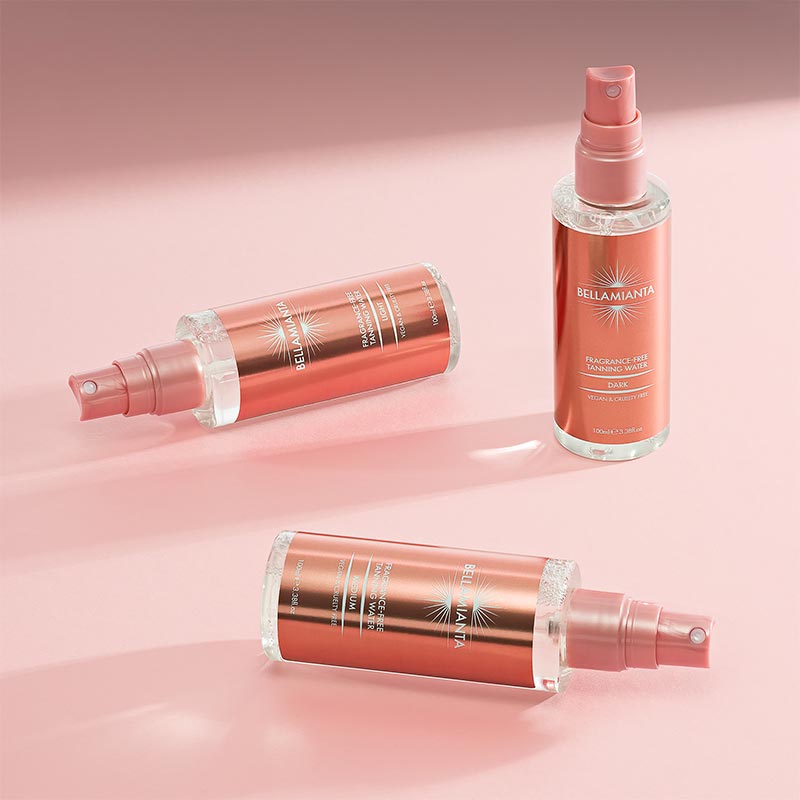 Bellamianta Fragrance Free Tanning Water - Natural Self Tanner for a Sun-Kissed Glow | Perfect for Face & Body | Vegan, Cruelty-Free | Use Before Beach, Vacation, or Special Events